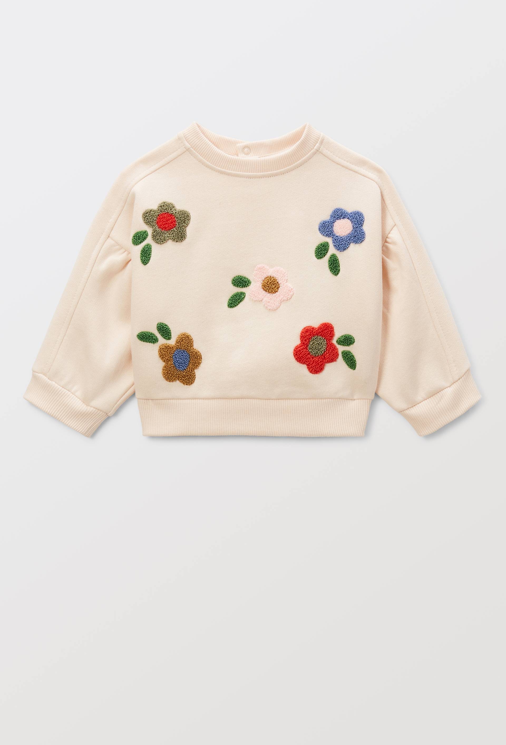 Sweat brod&eacute; en coton BIO GOTS, Beige clair, large image number 0