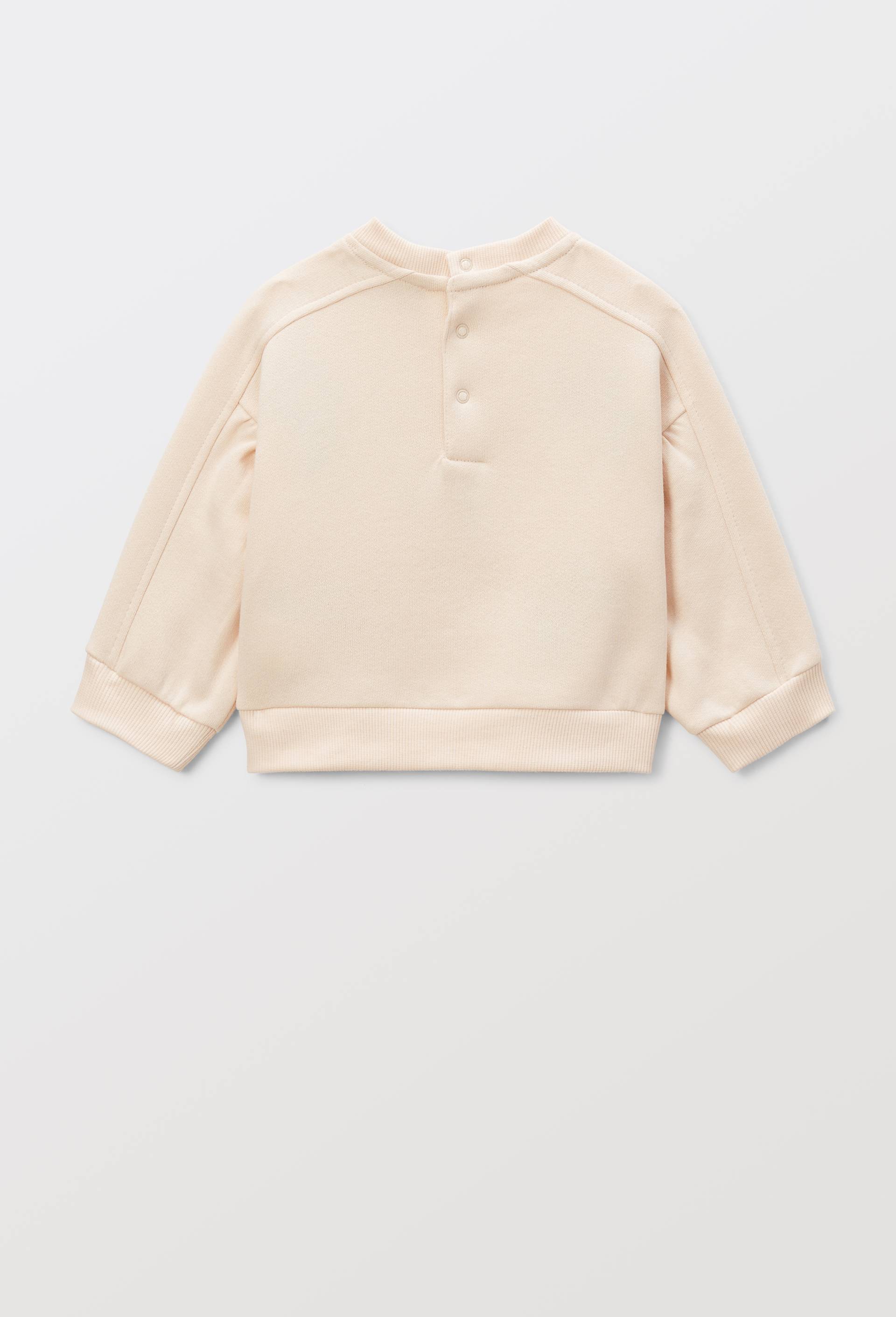 Sweat brod&eacute; en coton BIO GOTS, Beige clair, large image number 1