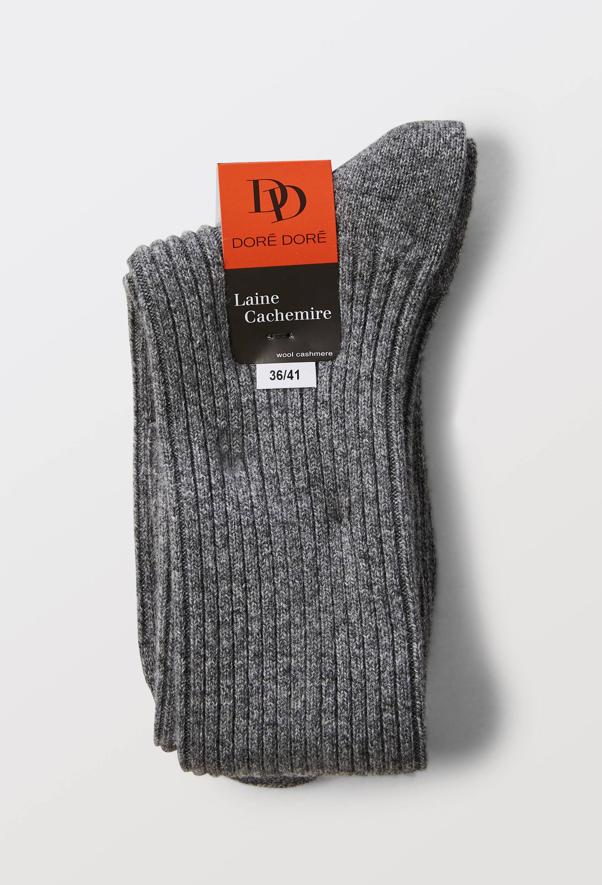Paire de chaussettes hautes contenant du cachemire Dore Dore, Gris, large image number 3
