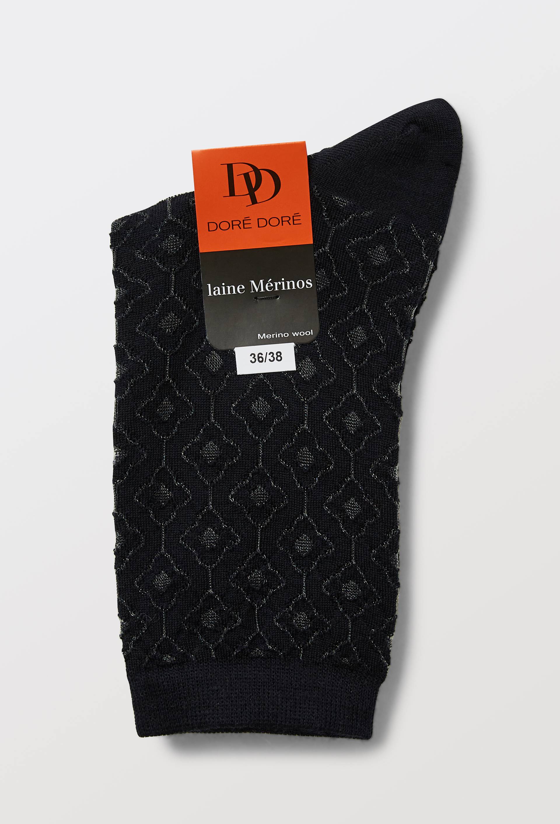 Paire de chaussettes DESSIN EN TRANSPRENCE Dore Dore, Bleu fonc&eacute;, large image number 1