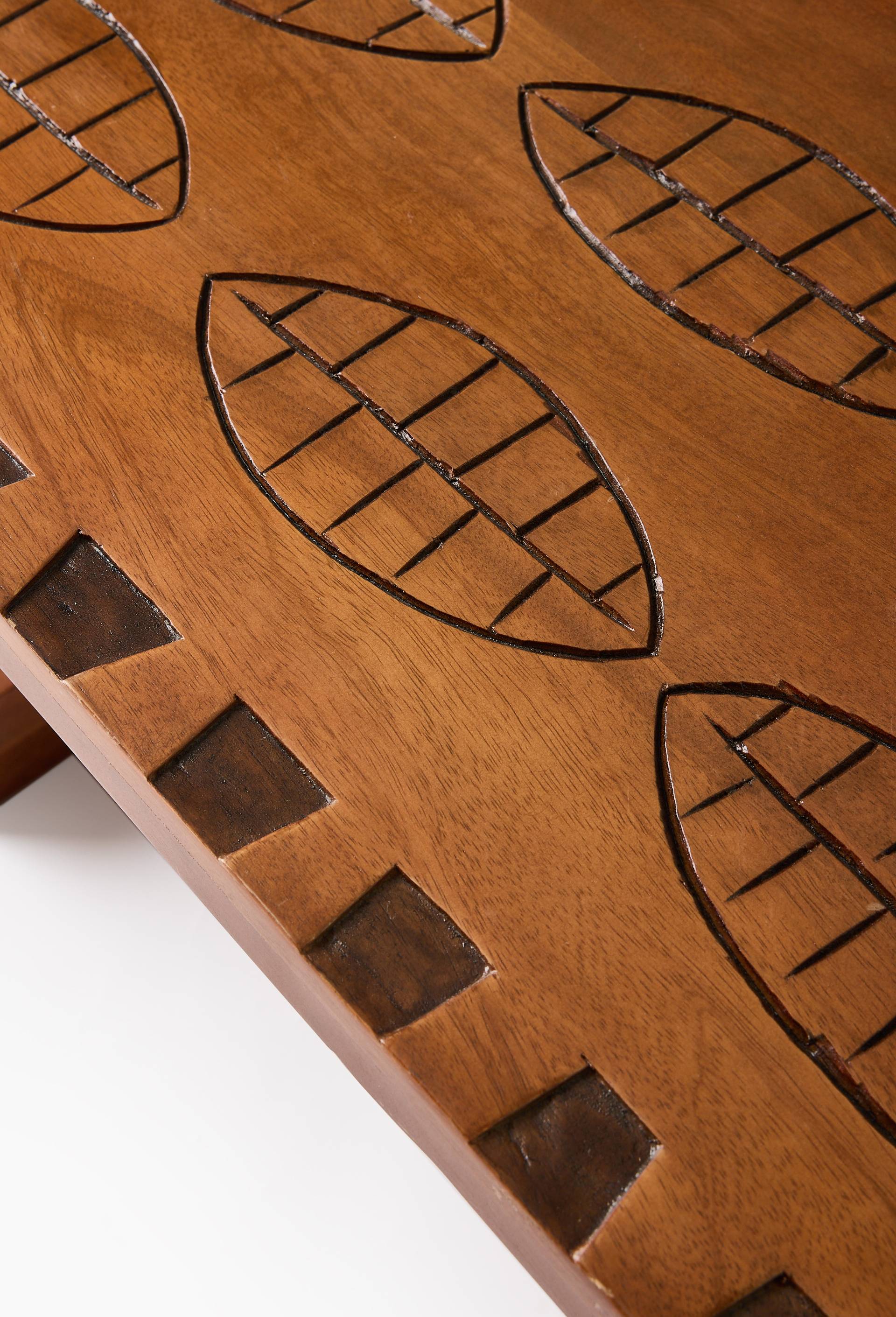 Exclu web - Table basse en bois grav&eacute;, 100x60x45 cm  - MAISON CH&Acirc;TEAU ROUGE x MONOPRIX, Brun clair, large image number 1