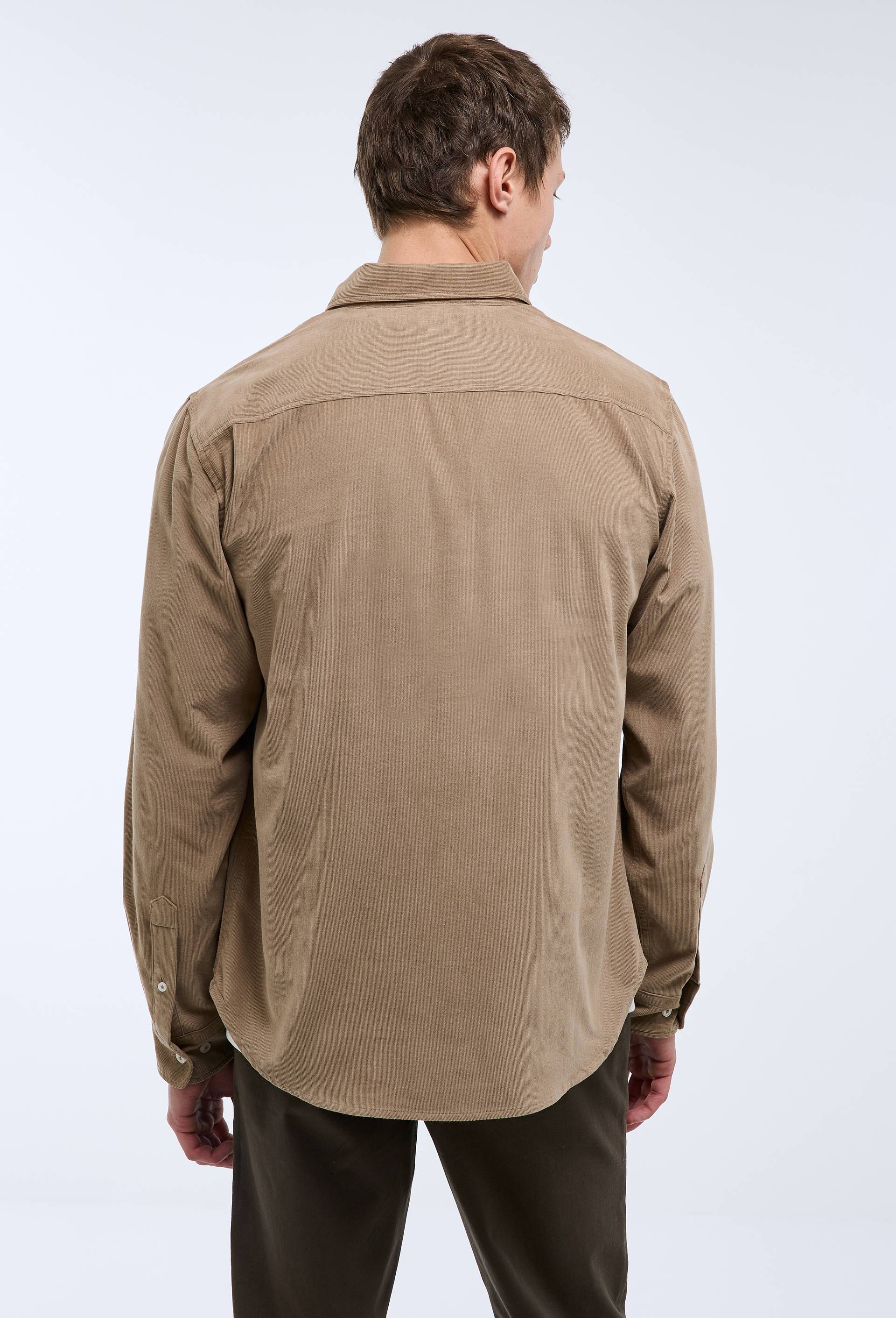 Chemise manches longues velours en coton BIO GOTS, Brun, large image number 1.0