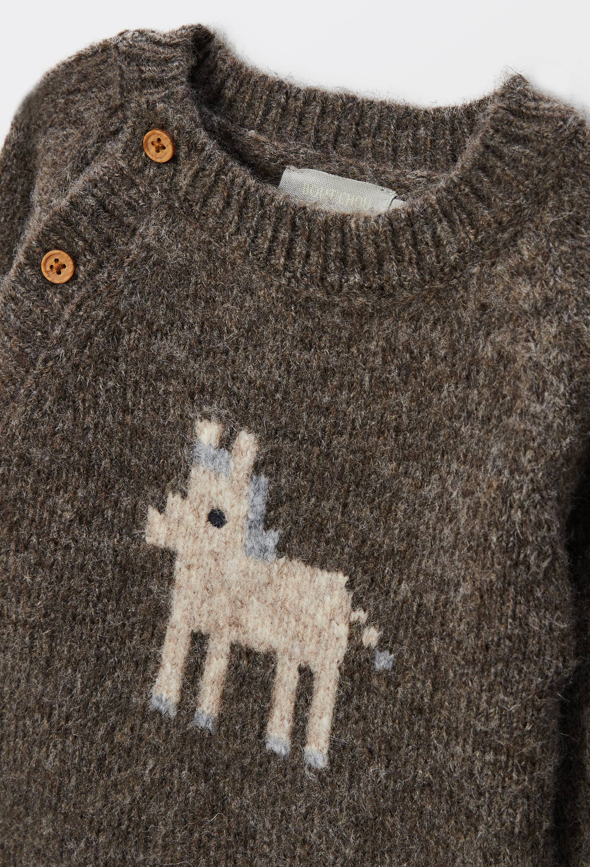 Pull intarsia imprim&eacute;, Brun, large image number 3.0