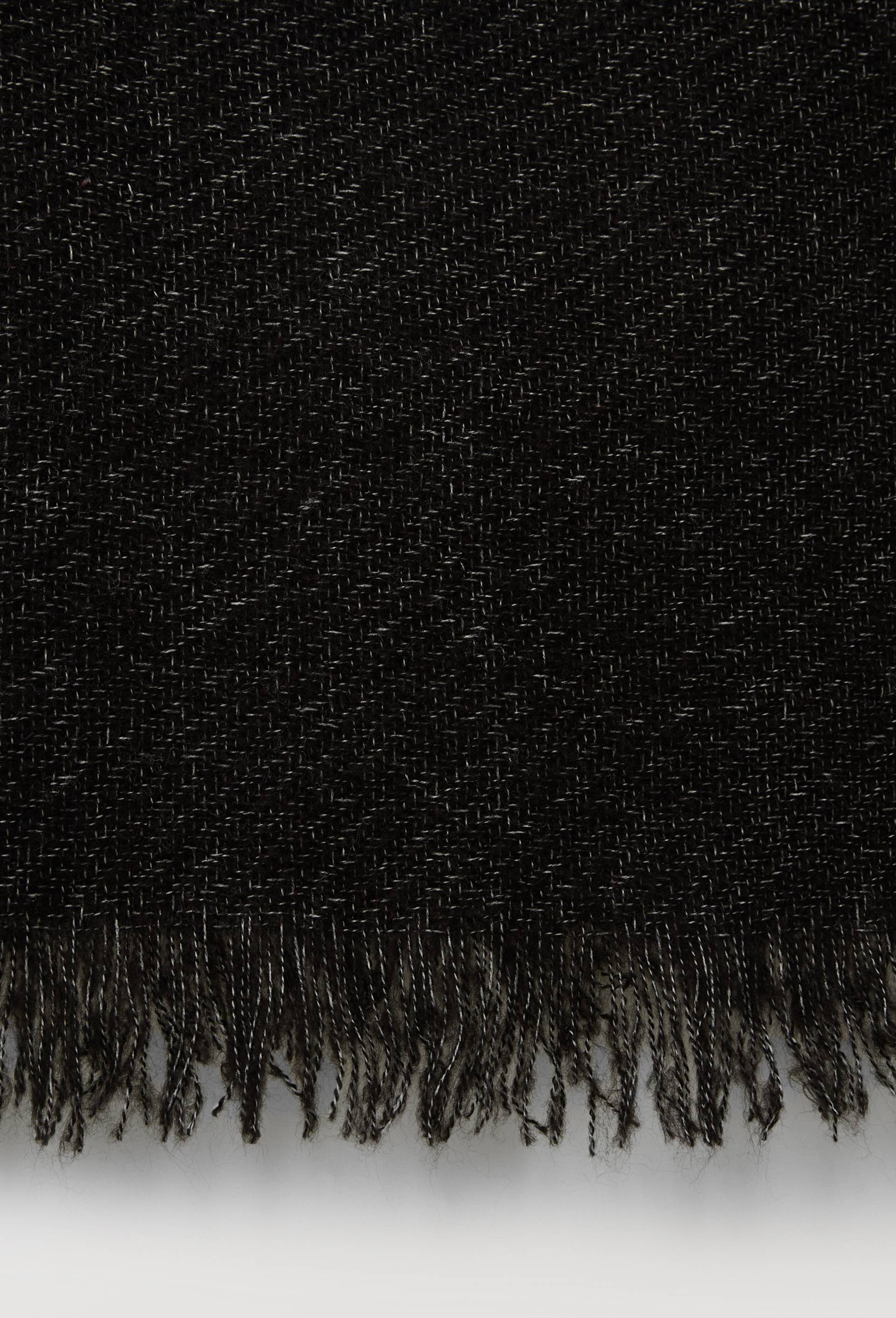 Echarpe chaude, mati&egrave;re recycl&eacute;e, Noir, large image number 1