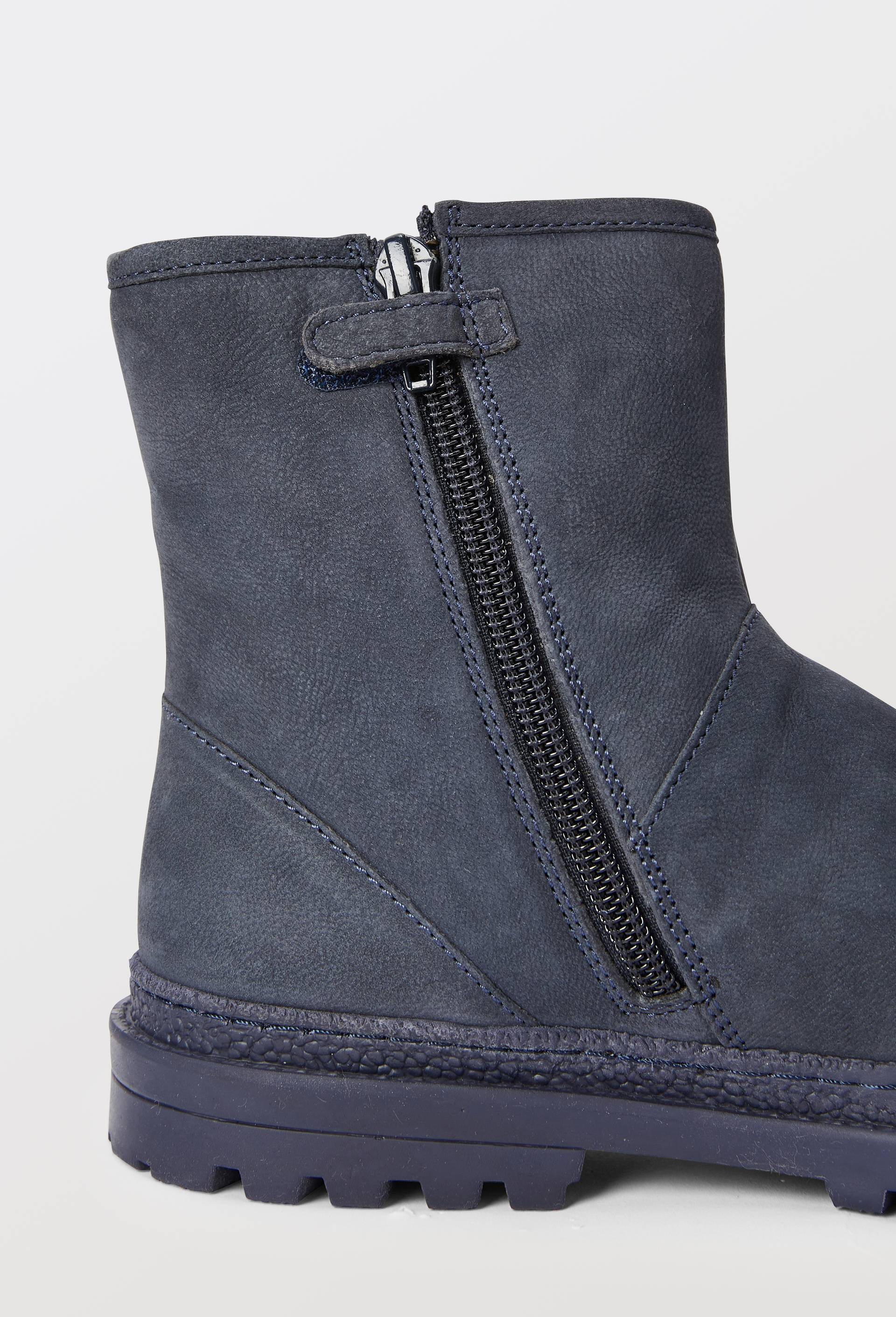 Bottines fourr&eacute;es en cuir, Bleu fonc&eacute;, large image number 4.0