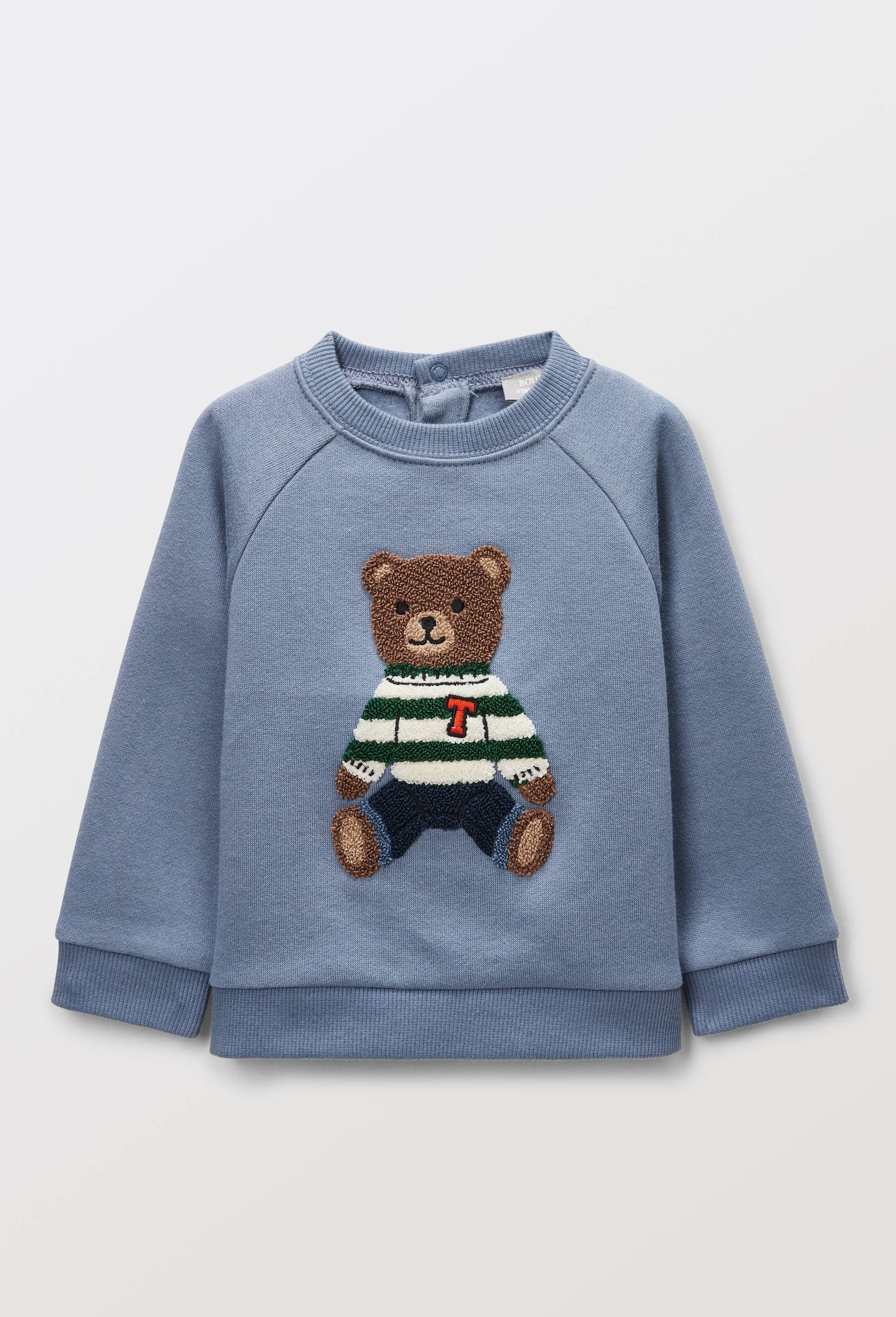 Sweat fantaisie en coton BIO GOTS, Bleu, large image number 1