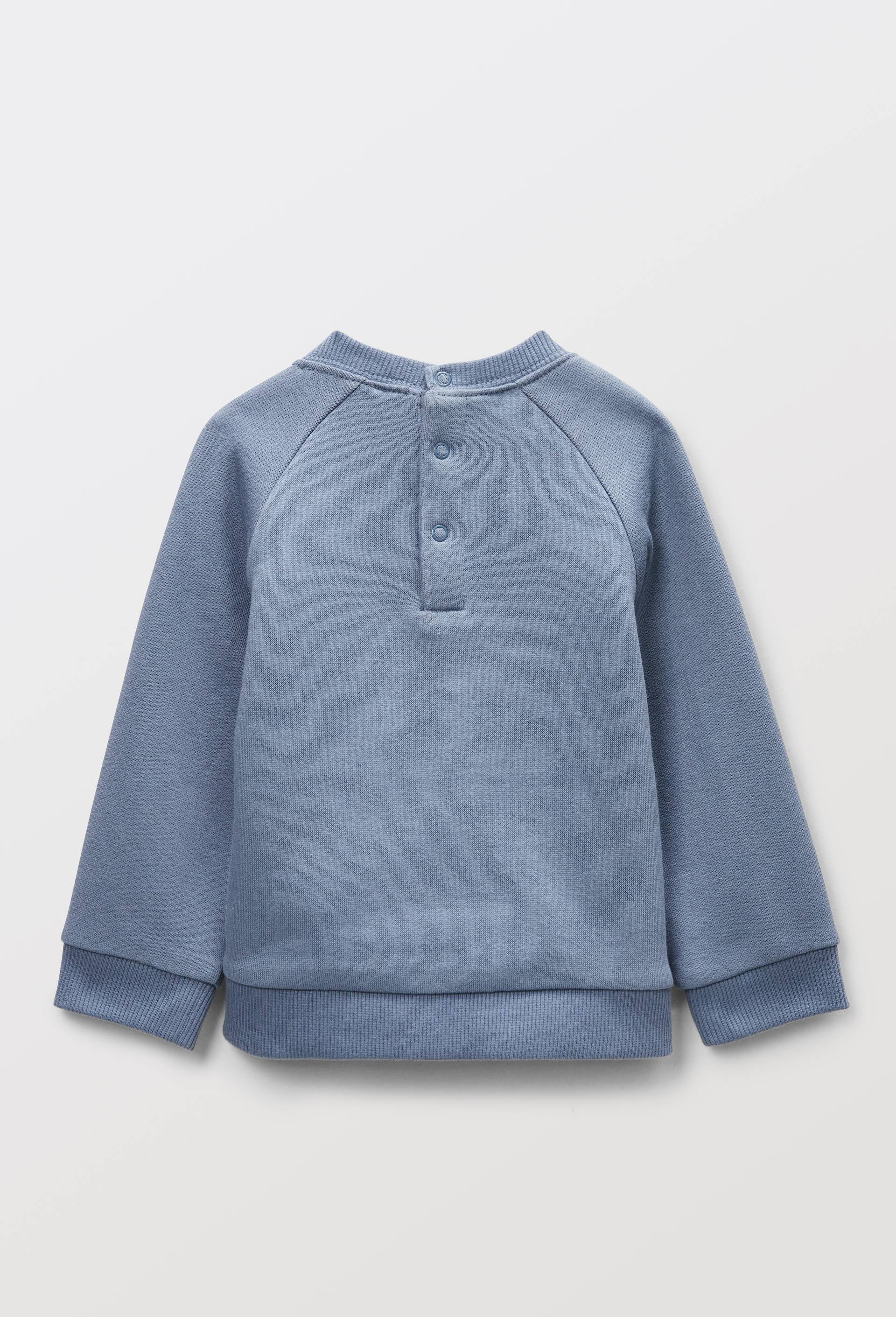 Sweat fantaisie en coton BIO GOTS, Bleu, large image number 2.0