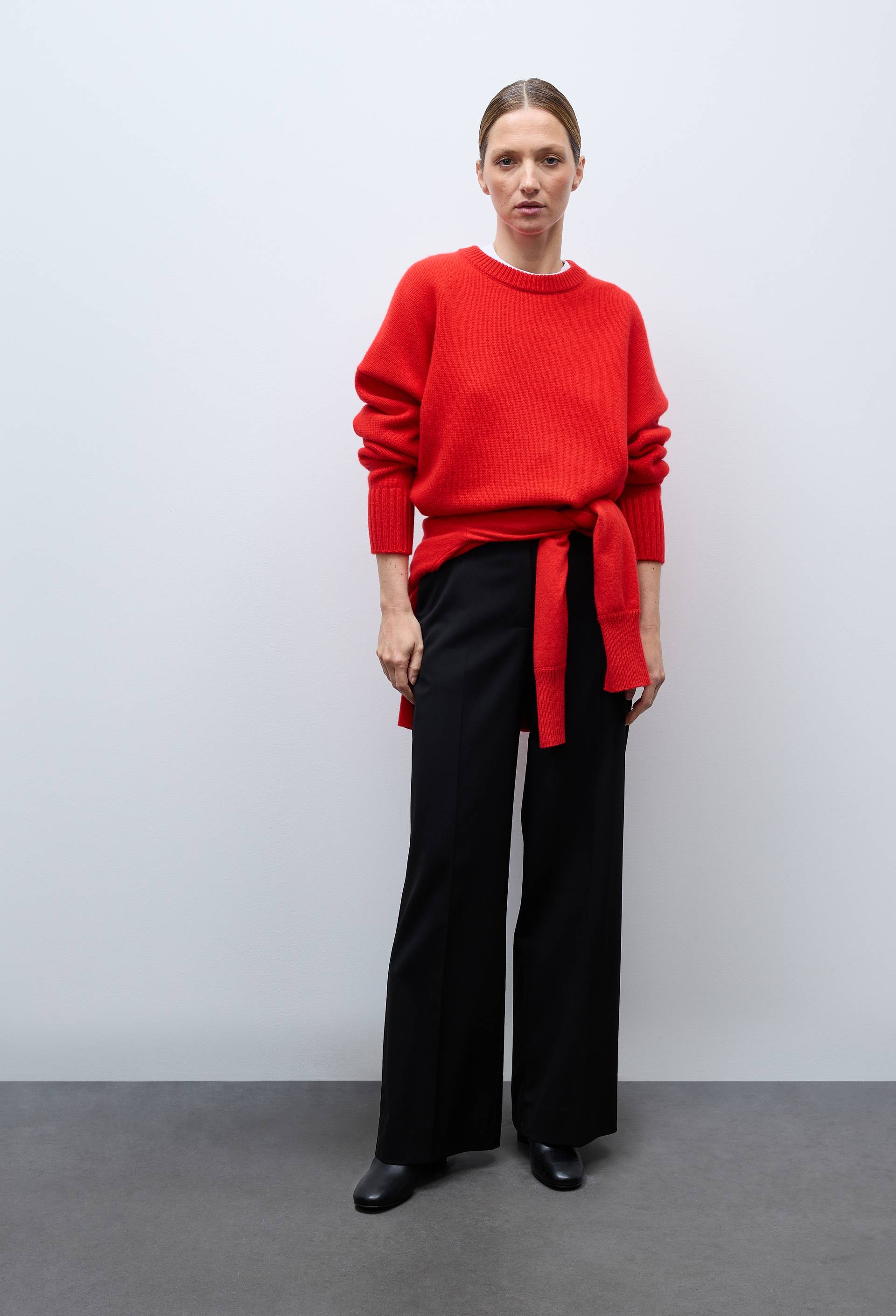 Pantalon large uni, Noir, large image number 0