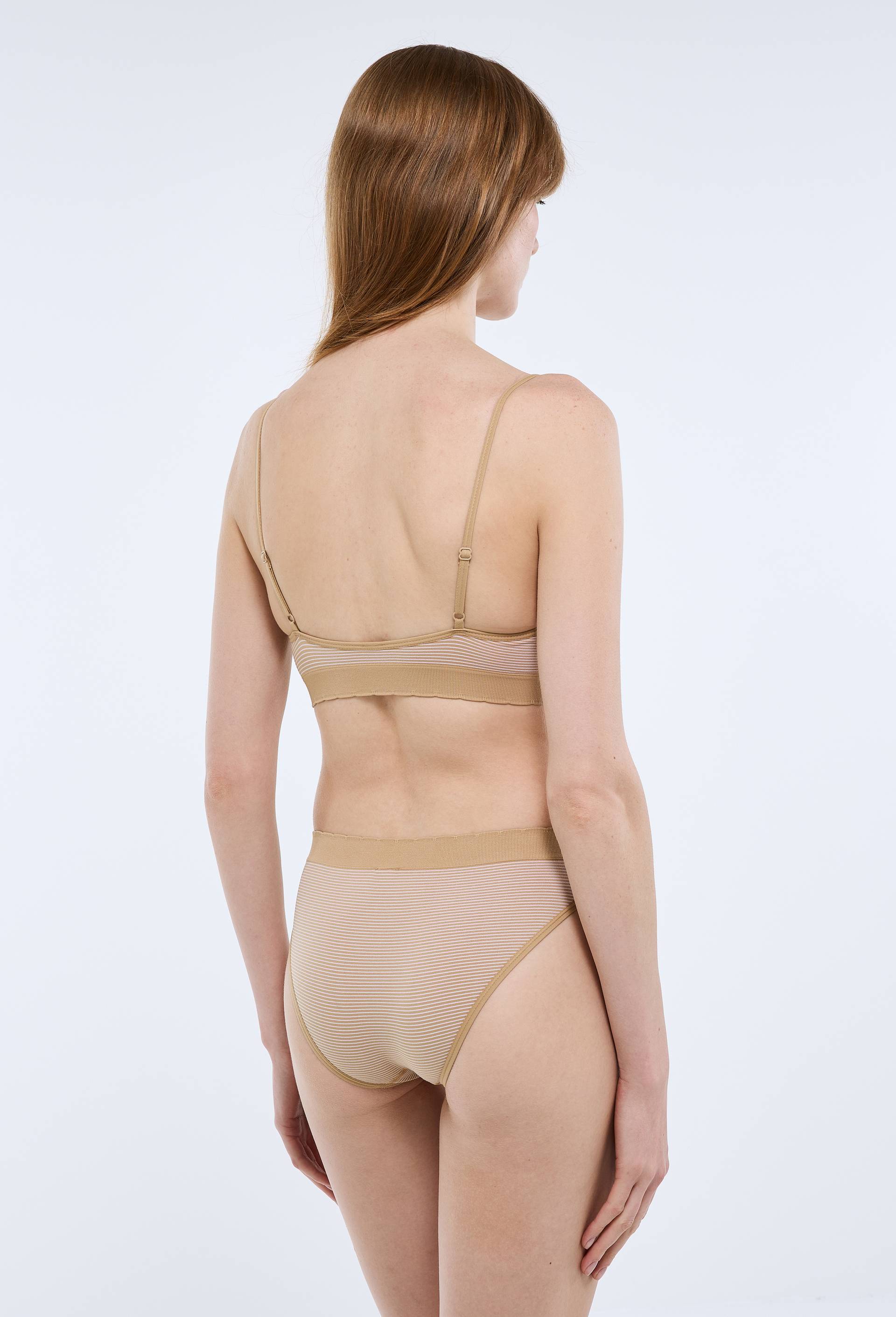 Culotte sans coutures NORA ray&eacute;e, Beige, large image number 1.0