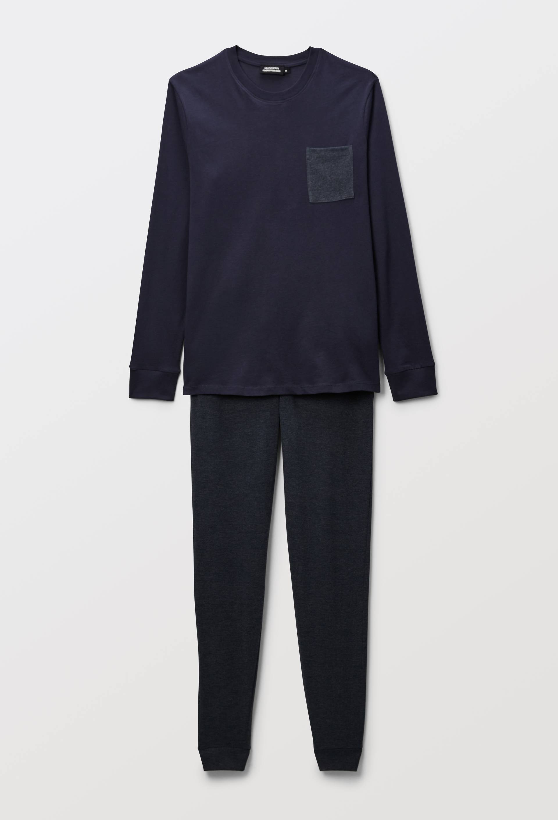 Pyjama T-shirt manches longues et pantalon en jersey de coton BIO GOTS, Bleu fonc&eacute;, large image number 0.0