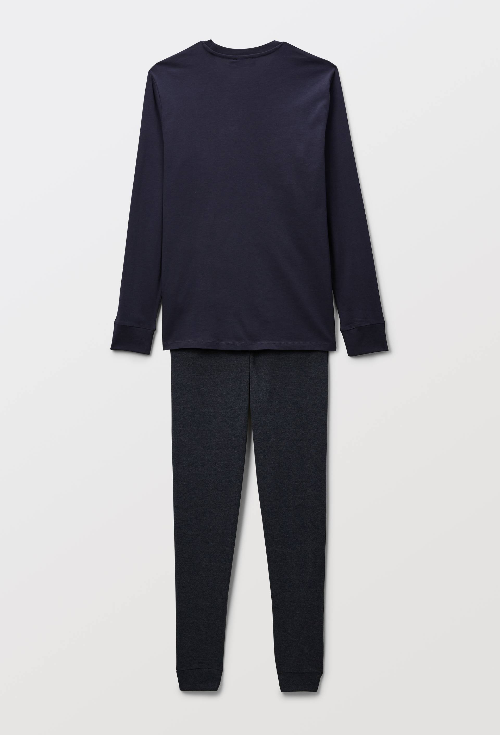 Pyjama T-shirt manches longues et pantalon en jersey de coton BIO GOTS, Bleu fonc&eacute;, large image number 1