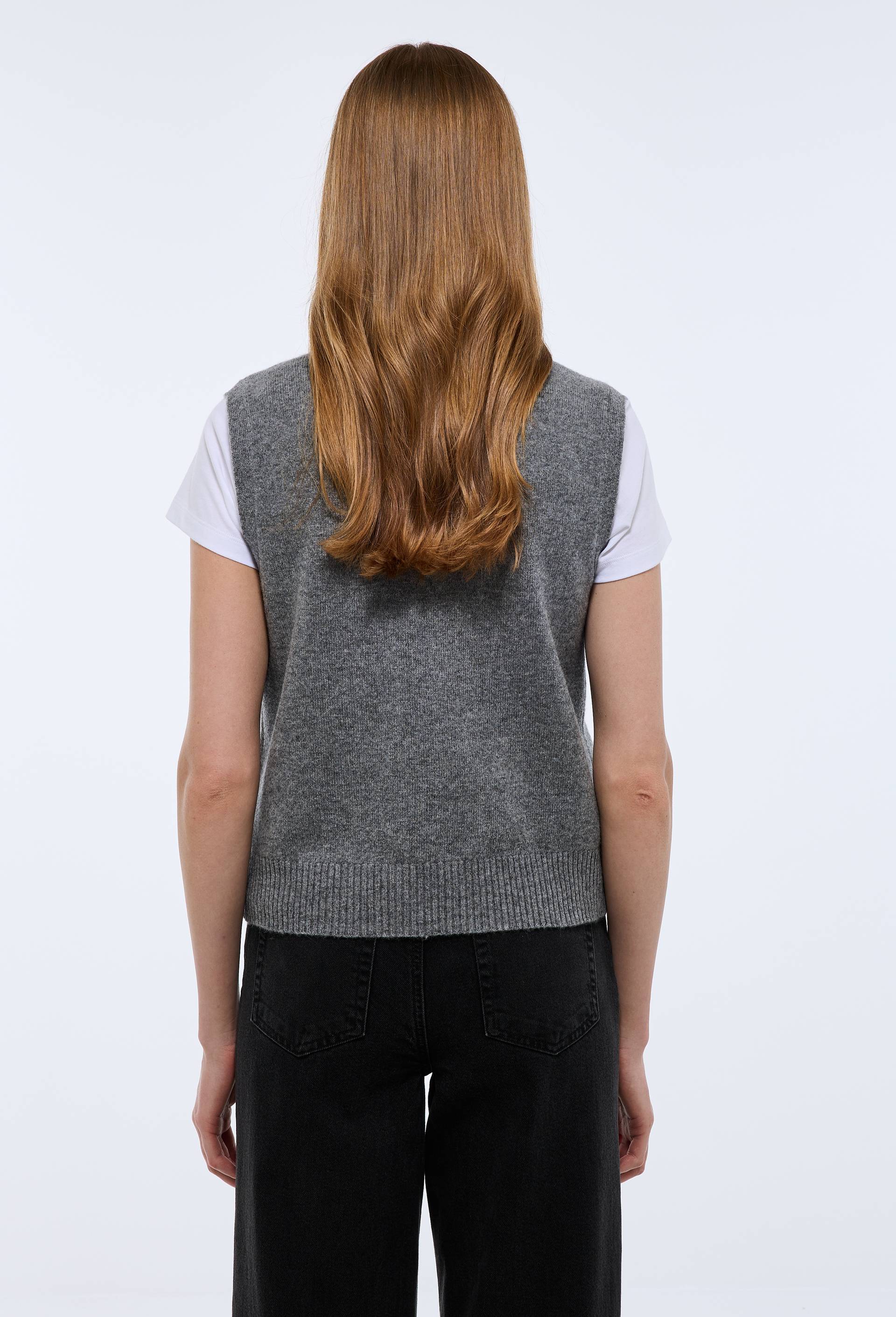 Pull sans manches en laine, Gris, large image number 1