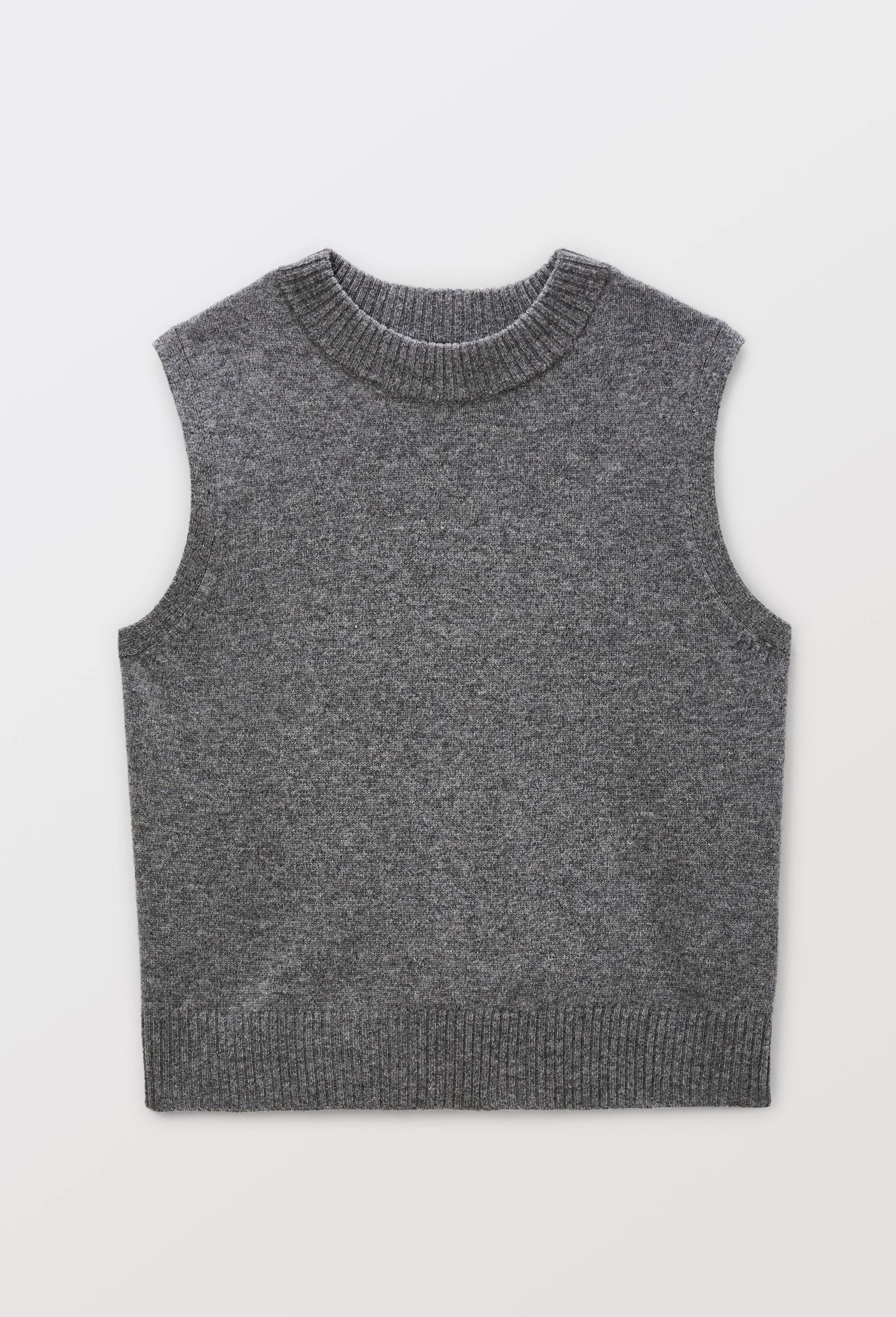 Pull sans manches en laine, Gris, large image number 2