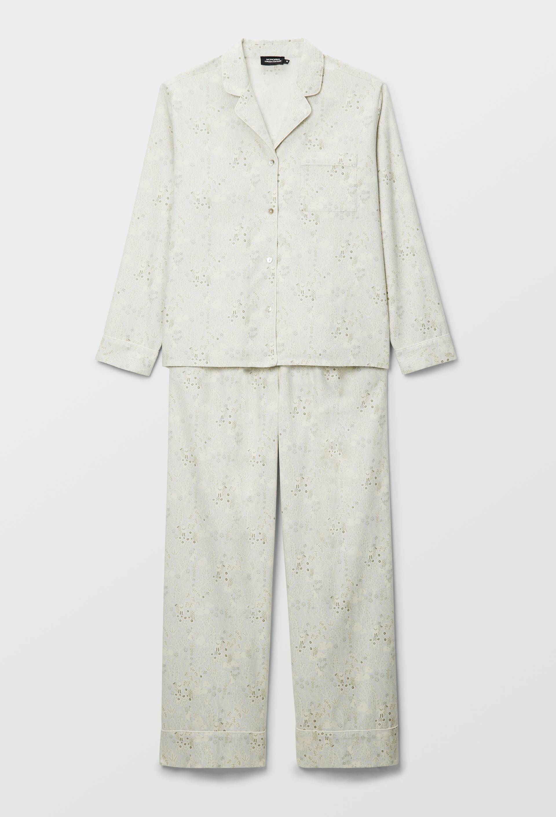 Pyjama imprim&eacute; en voile de coton BIO, Bleu clair, large image number 2.0