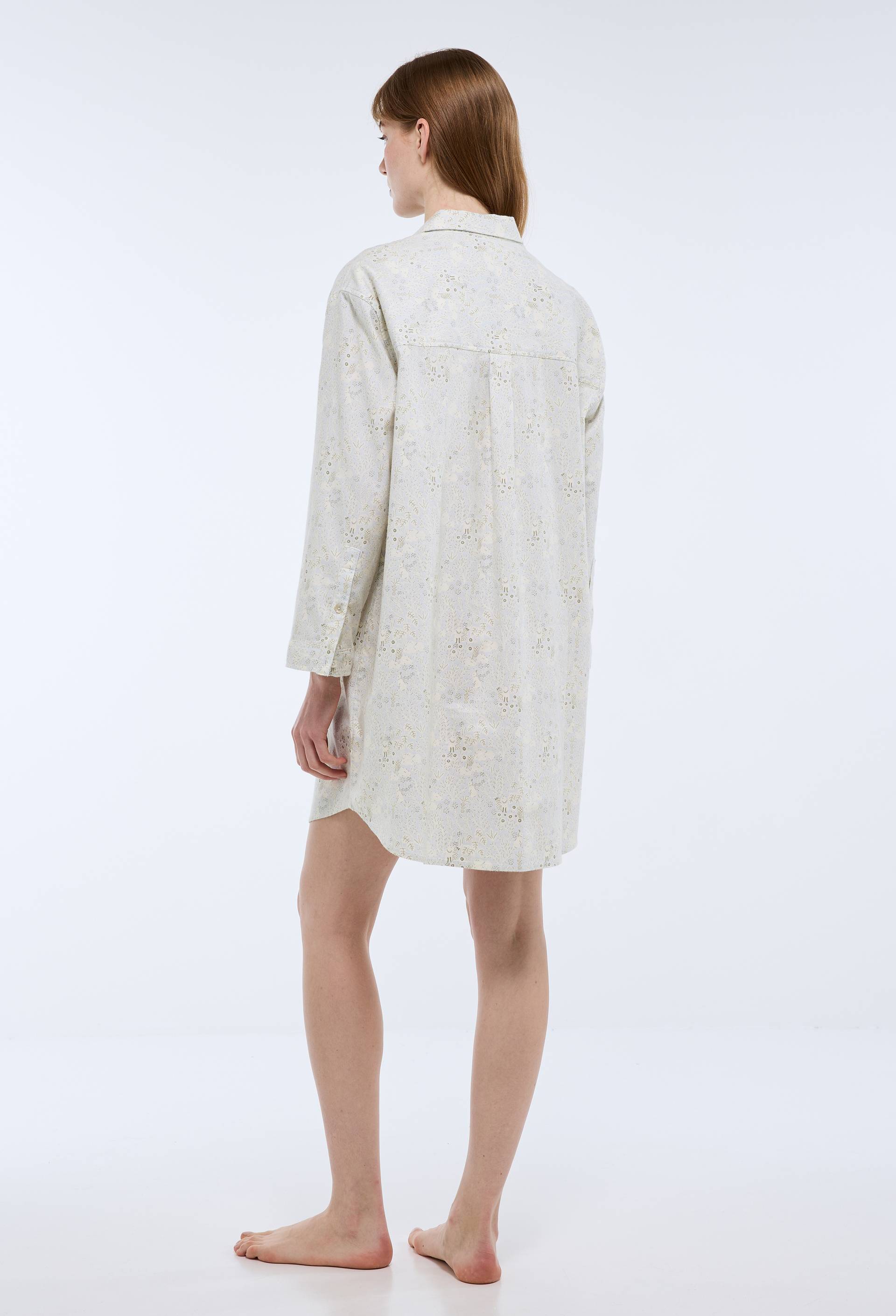 Chemise de nuit en coton gratt&eacute; BIO GOTS, Bleu clair, large image number 1.0