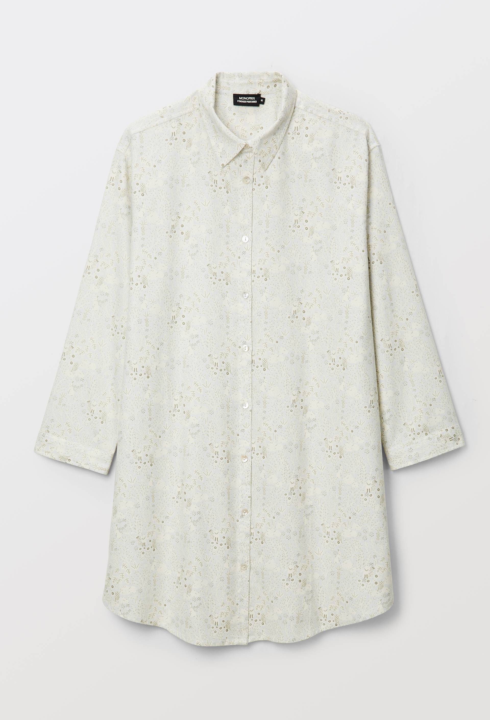 Chemise de nuit en coton gratt&eacute; BIO GOTS, Bleu clair, large image number 2