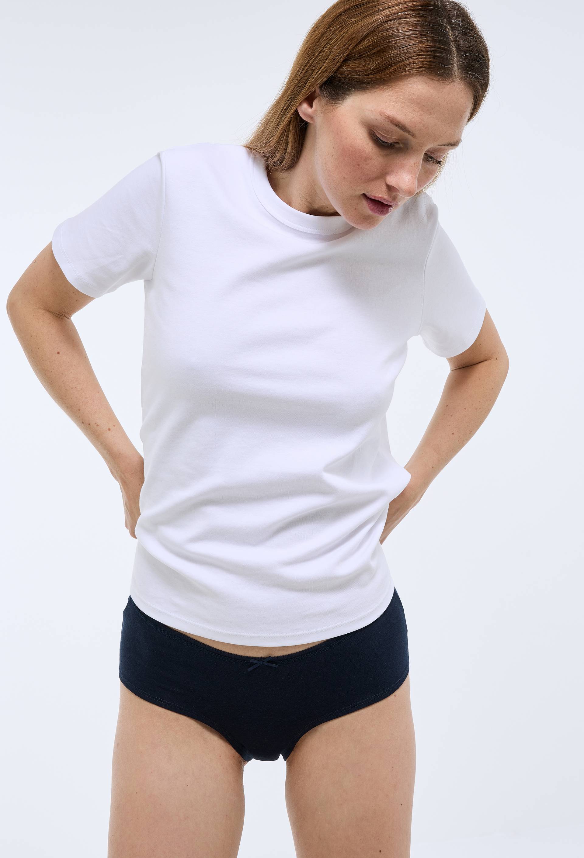 Lot de 3 shorties GARANCE en coton BIO GOTS, Bleu fonc&eacute;, large image number 5