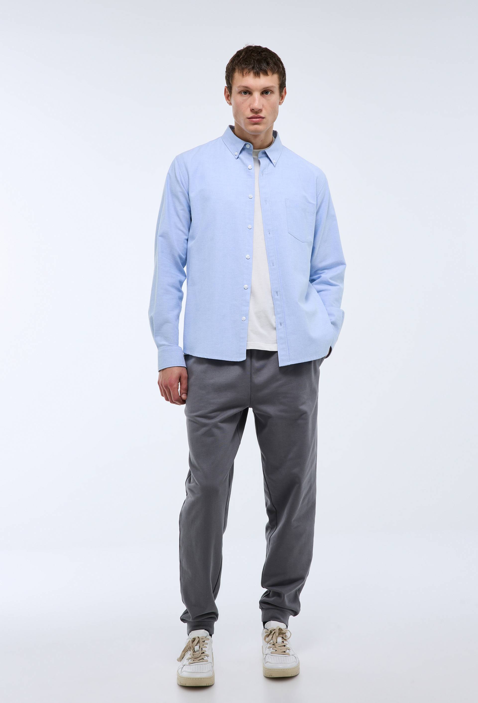 Jogging molleton en coton BIO GOTS, Bleu, swatch image