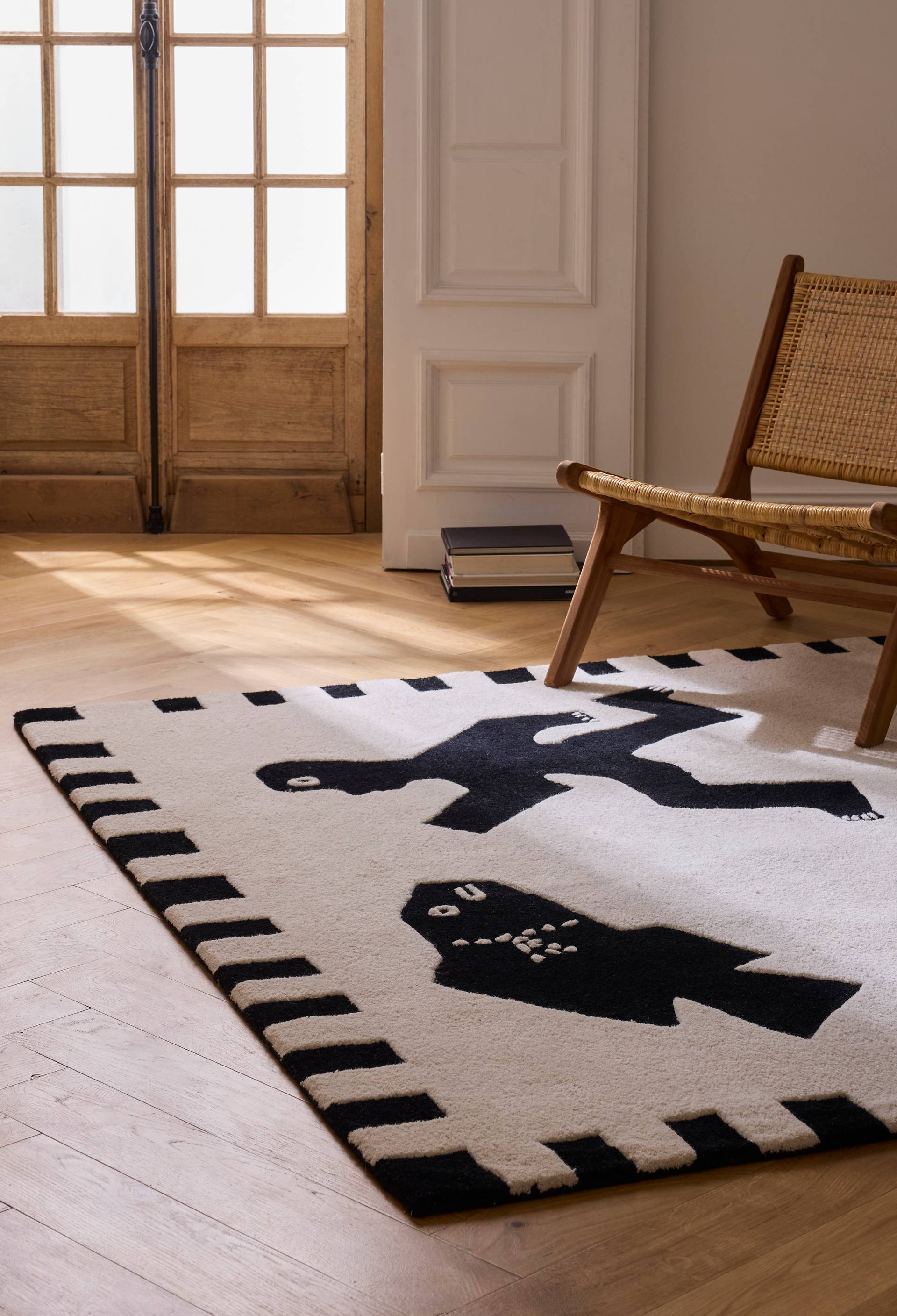 Tapis tuft&eacute;, 200 x 300 cm, en laine - MAISON CH&Acirc;TEAU ROUGE x MONOPRIX, Ecru, large image number 0