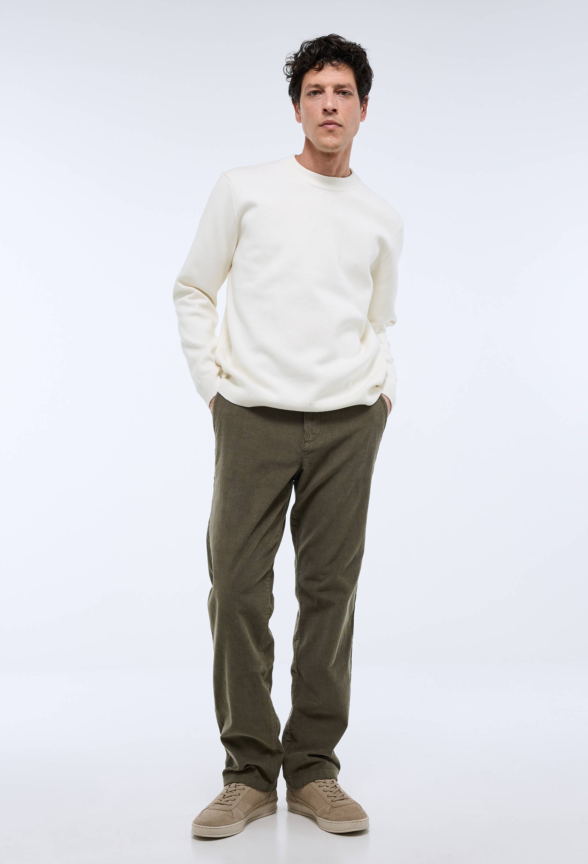Pantalon velours en coton BIO GOTS, Vert clair, large image number 0.0