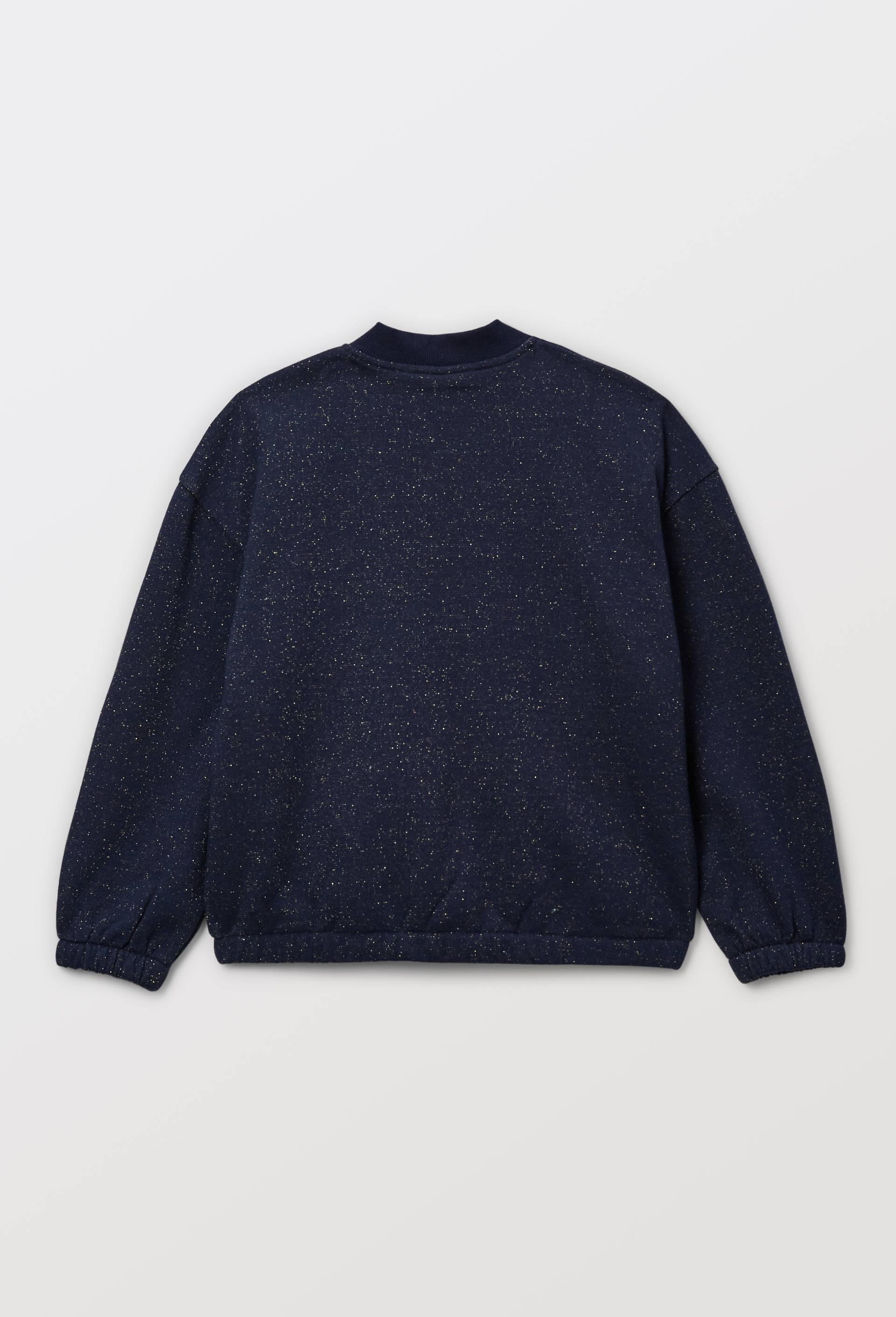 Cardigan zipp&eacute; doubl&eacute; effet mouton, Bleu fonc&eacute;, large image number 3