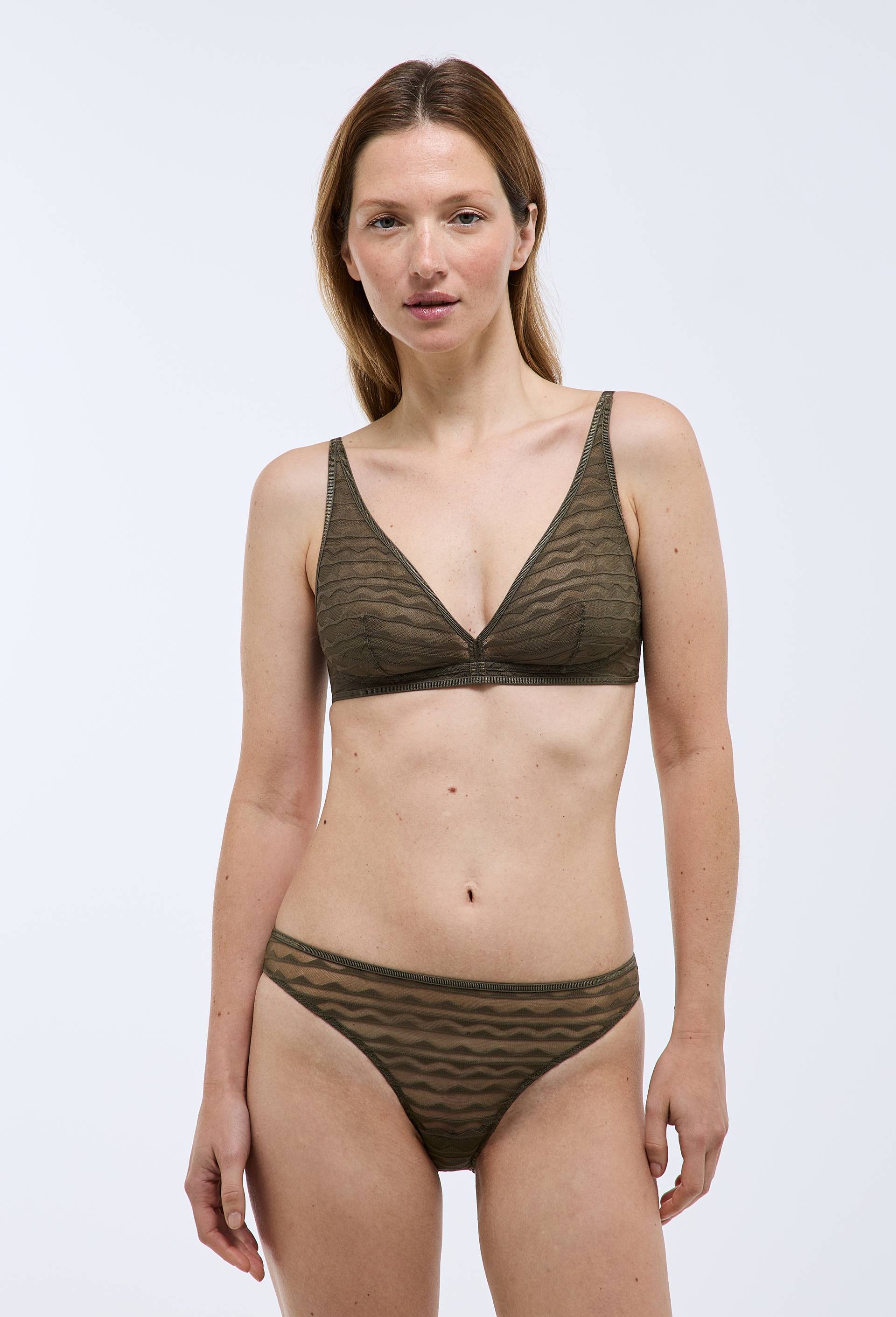 Culotte FATOU en dentelle, Vert fonc&eacute;, large image number 0.0