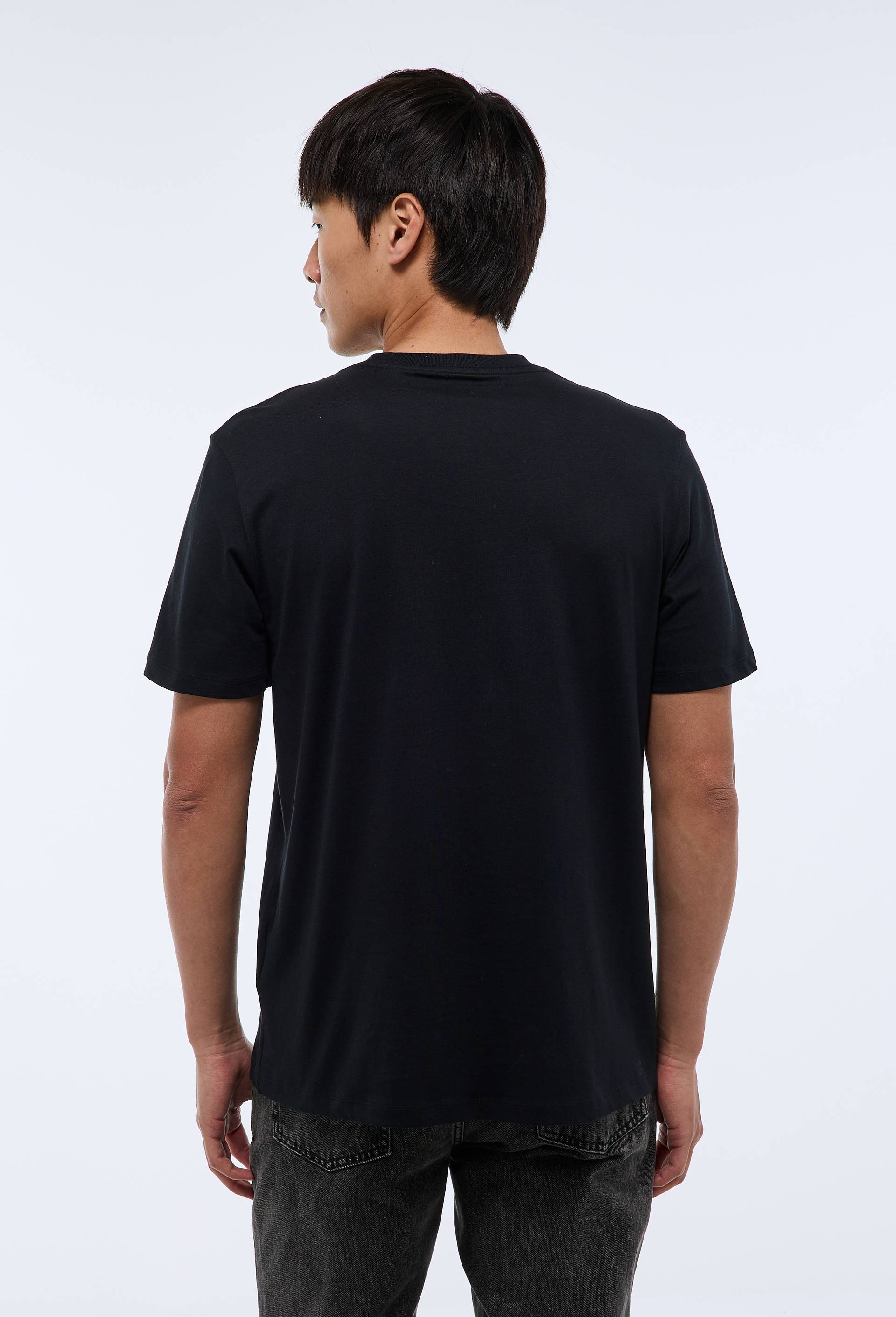 T-shirt manches courtes col rond en coton BIO GOTS, Noir, large image number 2