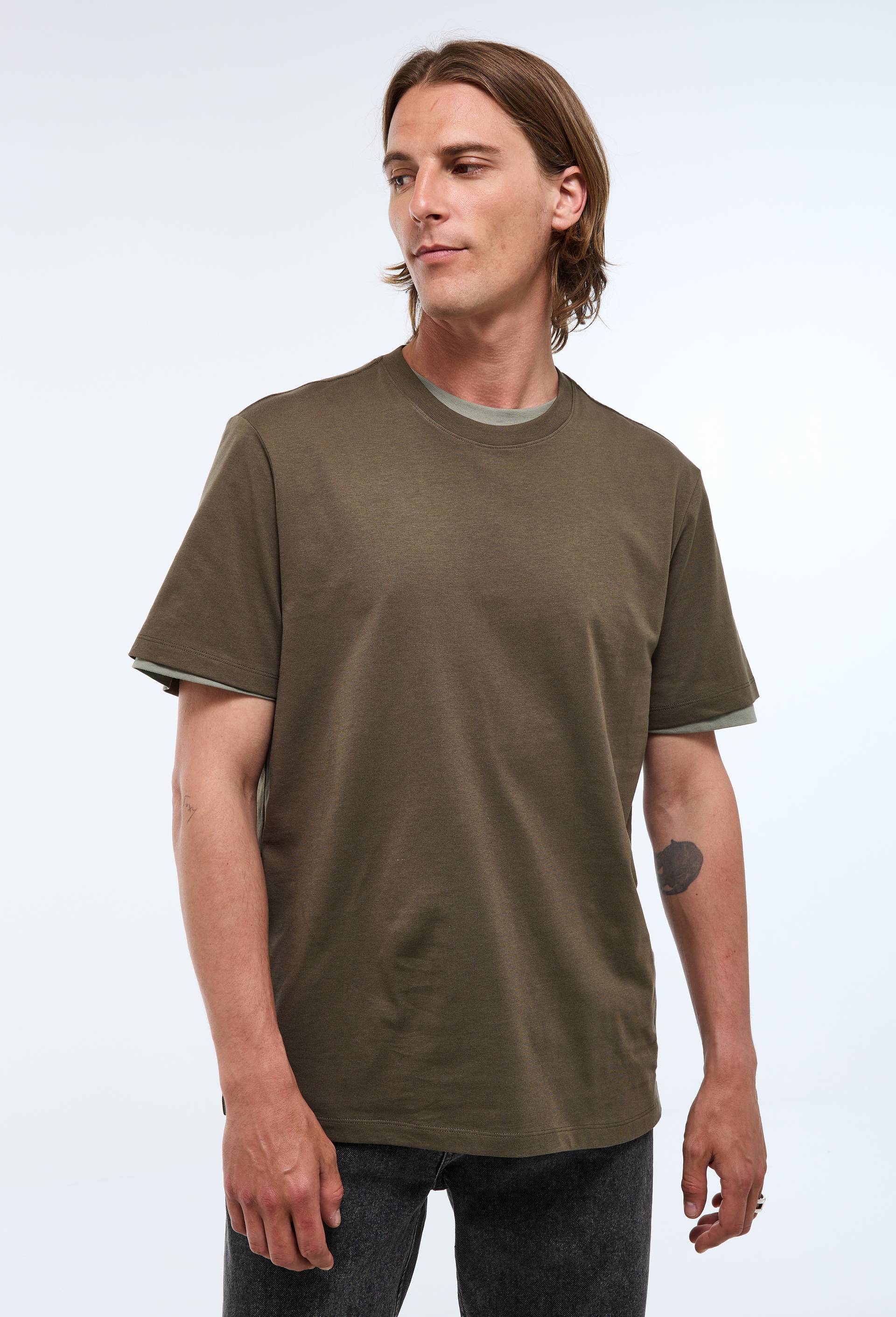 T-shirt manches courtes col rond en coton BIO GOTS, Vert fonc&eacute;, large image number 0