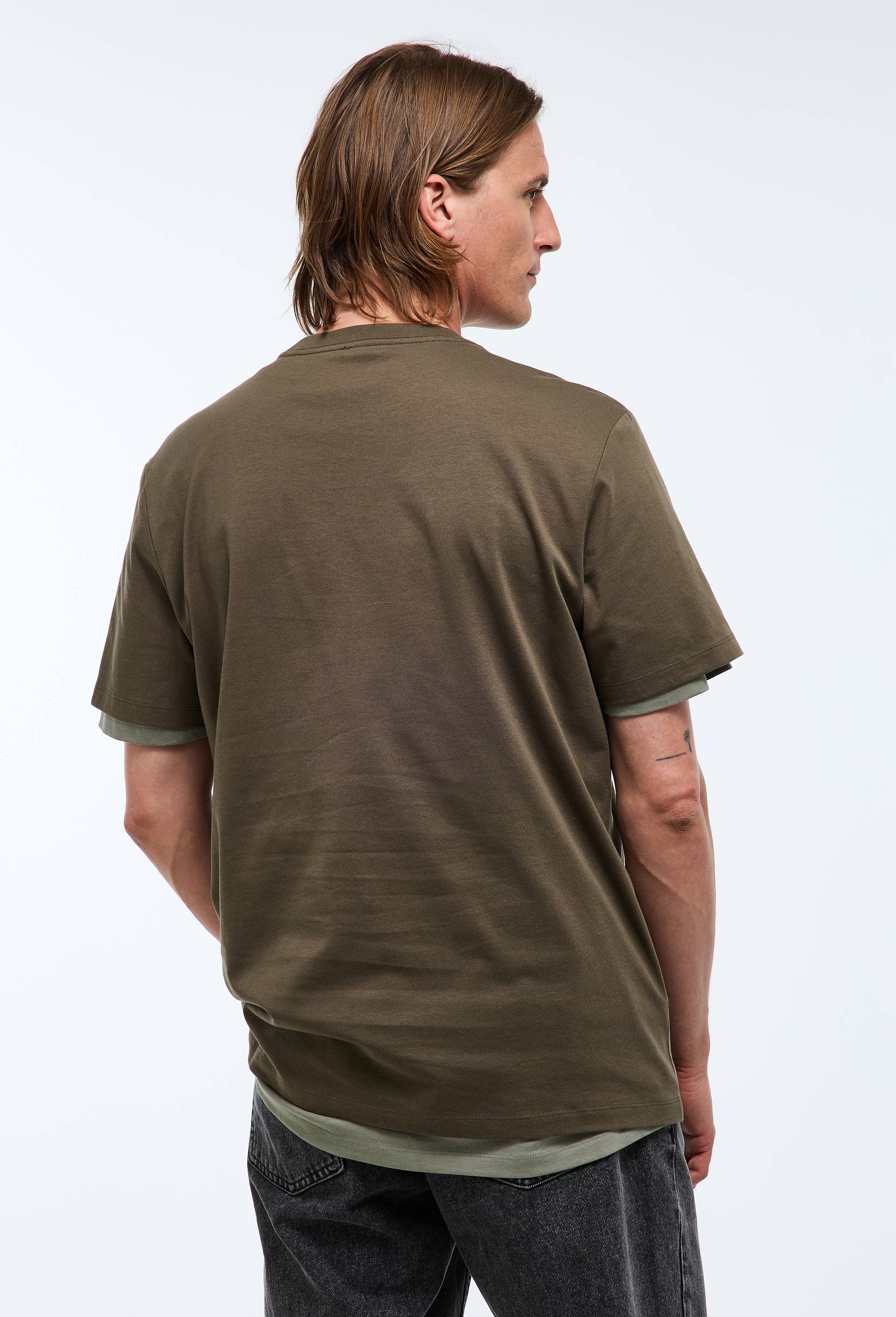 T-shirt manches courtes col rond en coton BIO GOTS, Vert fonc&eacute;, large image number 1