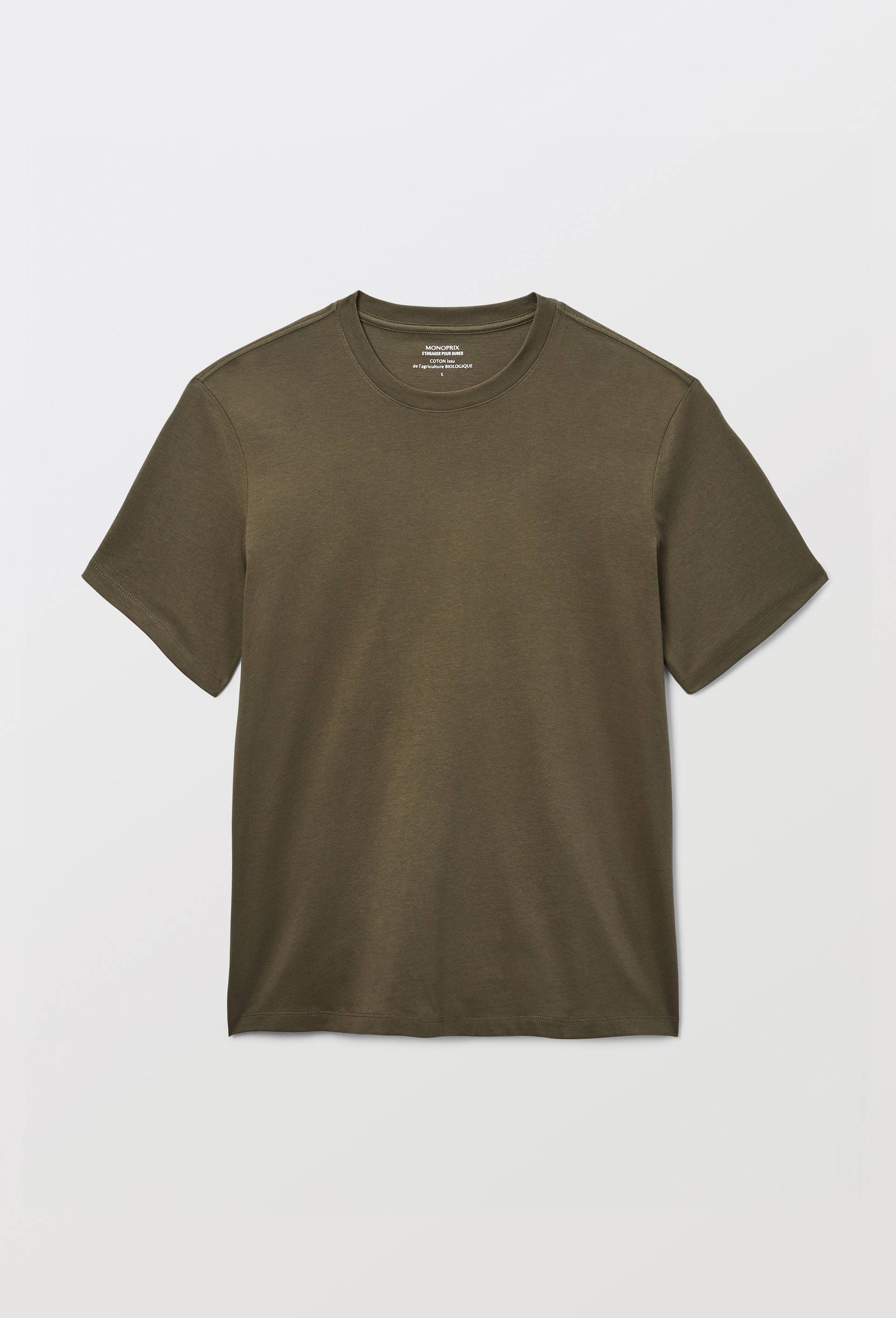 T-shirt manches courtes col rond en coton BIO GOTS, Vert fonc&eacute;, large image number 2