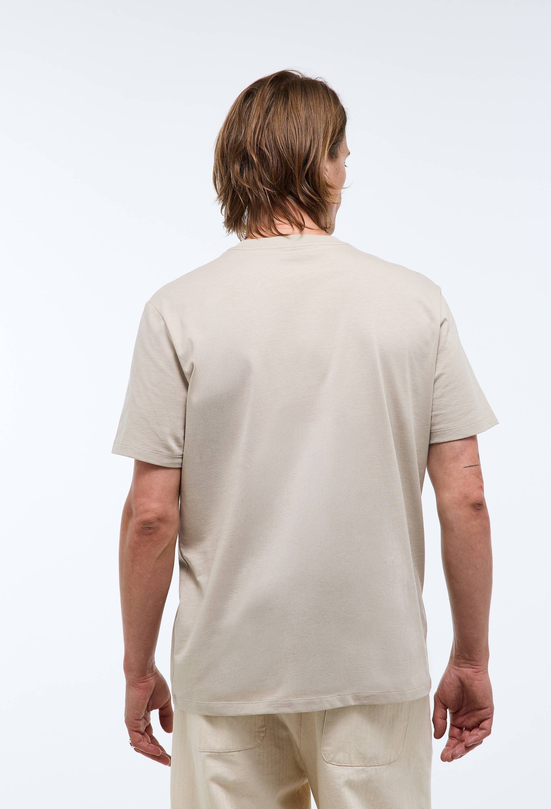 T-shirt manches courtes col rond en coton BIO GOTS, Beige clair, large image number 1