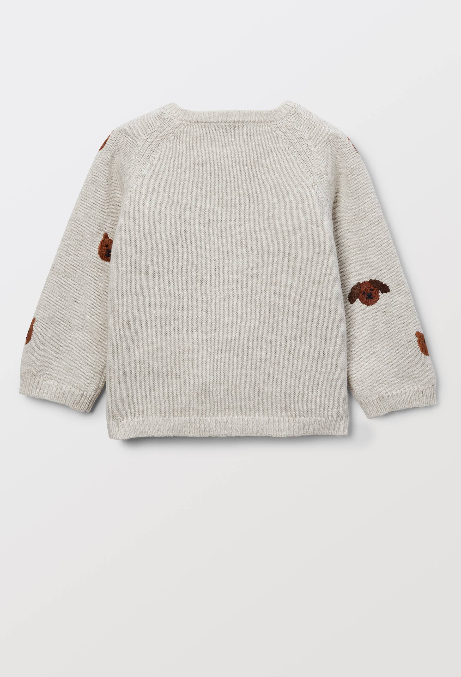 Cardigan brod&eacute; contenant de la laine, Ecru, large image number 1