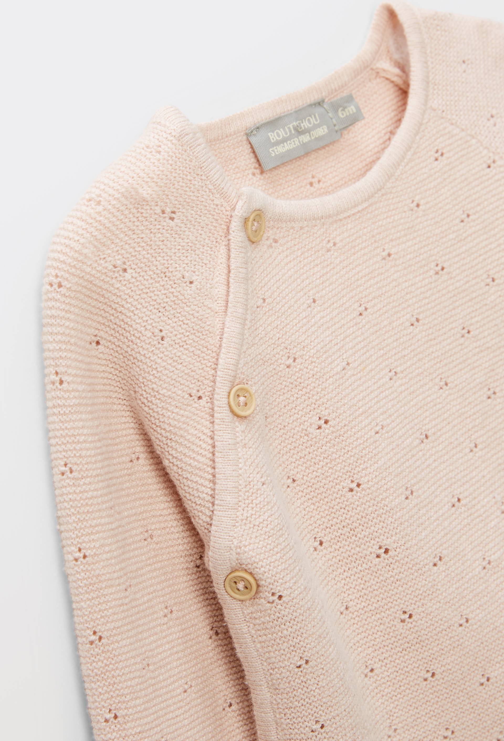 Ensemble tricot en pointelle coeur, Rose clair, large image number 2.0