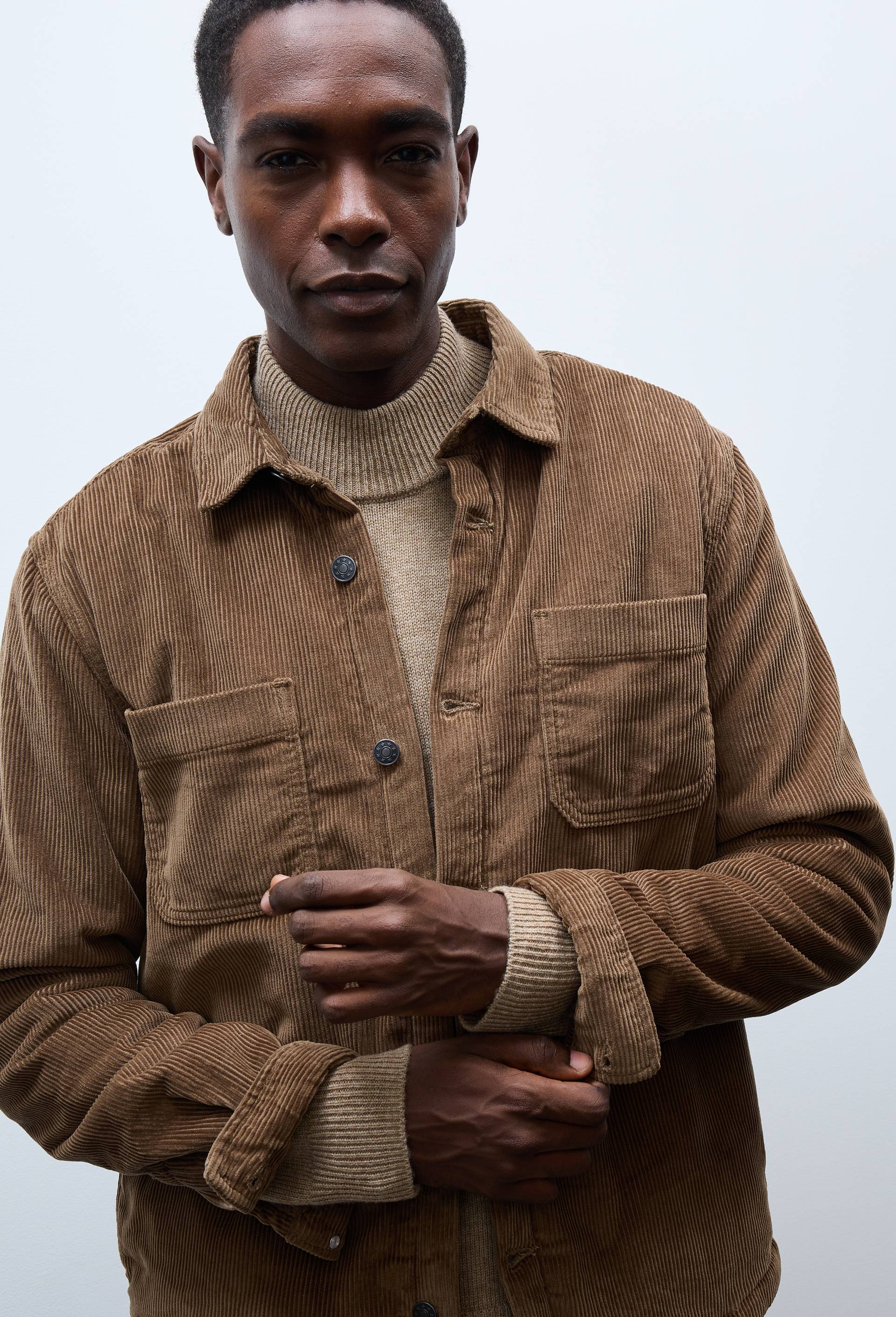 Surchemise en velours de coton BIO, Brun clair, large image number 1.0