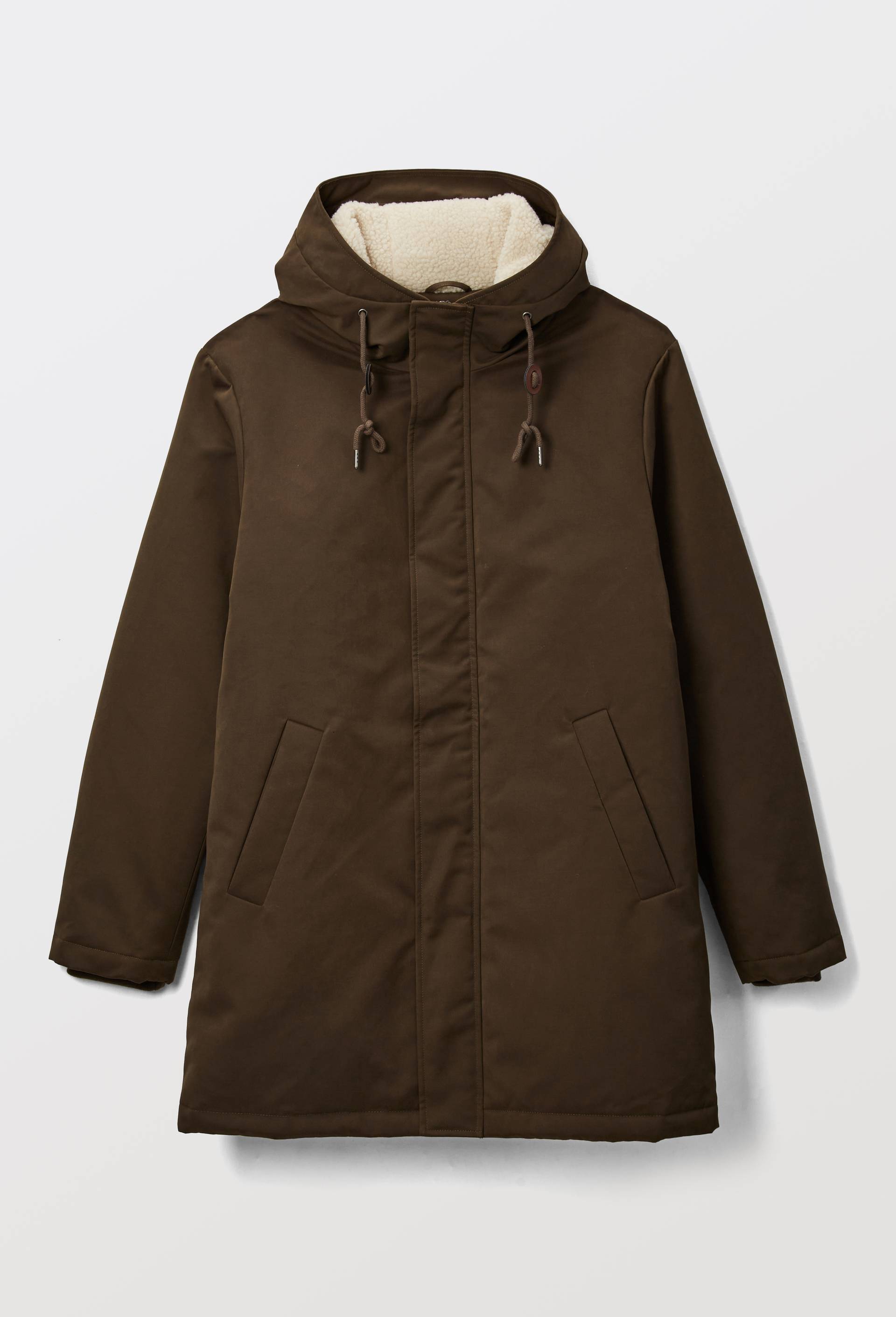 Parka &agrave; capuche d&eacute;perlante en coton, Brun fonc&eacute;, large image number 4