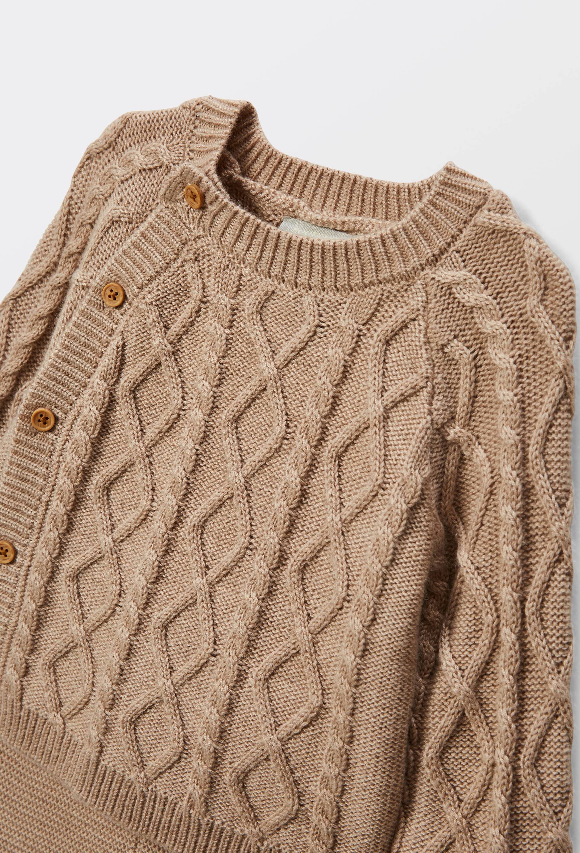 Ensemble pull &agrave; torsade et legging contenant de la laine, Beige, large image number 2.0