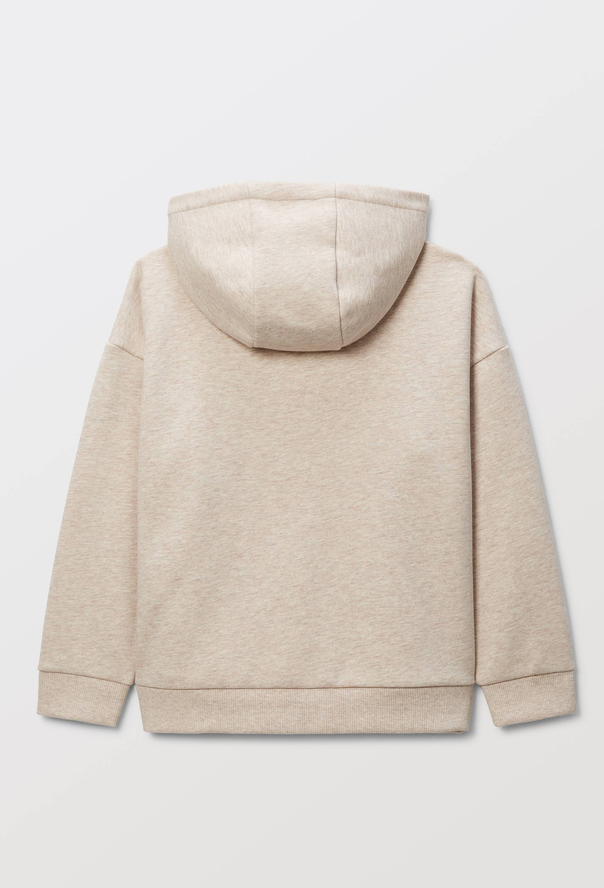 Sweat uni &agrave; capuche en coton BIO GOTS, Beige, large image number 2