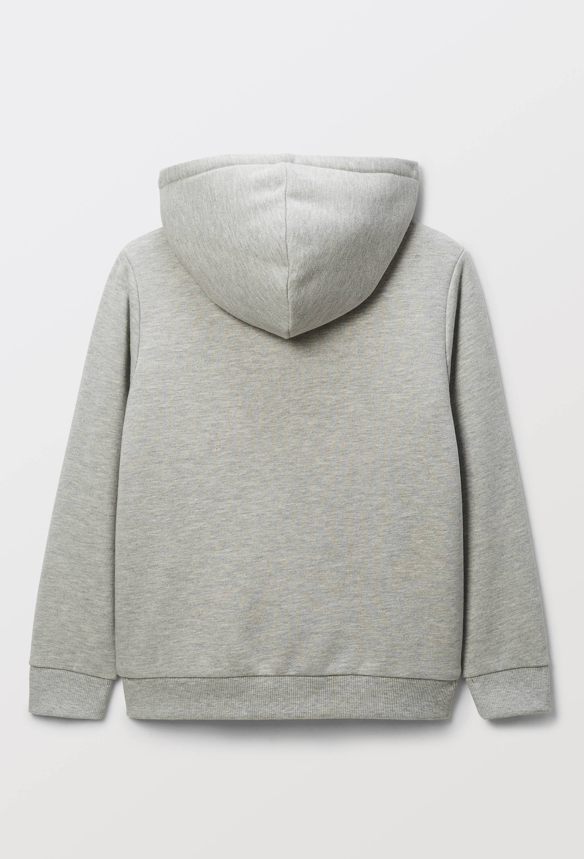 Sweat &agrave; capuche avec zip doubl&eacute; sherpa uni en coton BIO GOTS, Gris, large image number 3