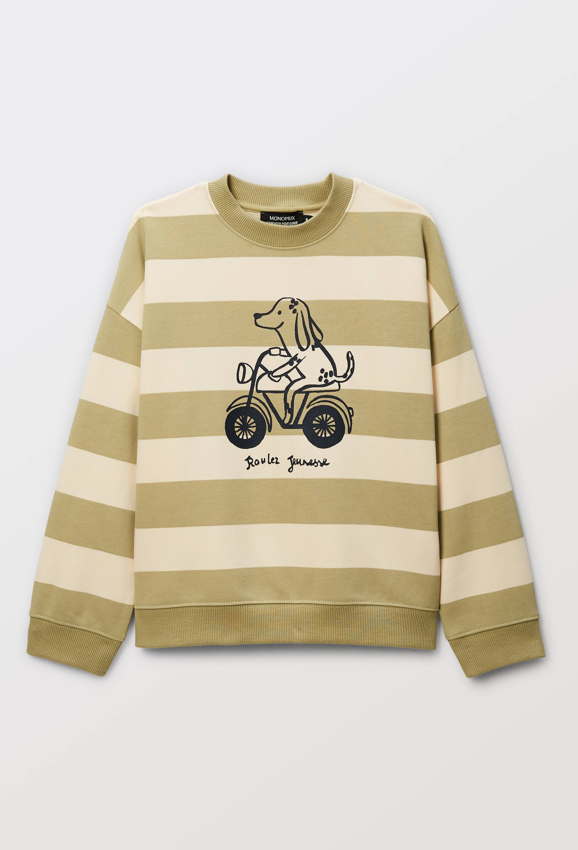 Sweat imprim&eacute; en coton BIO GOTS, Beige, large image number 2
