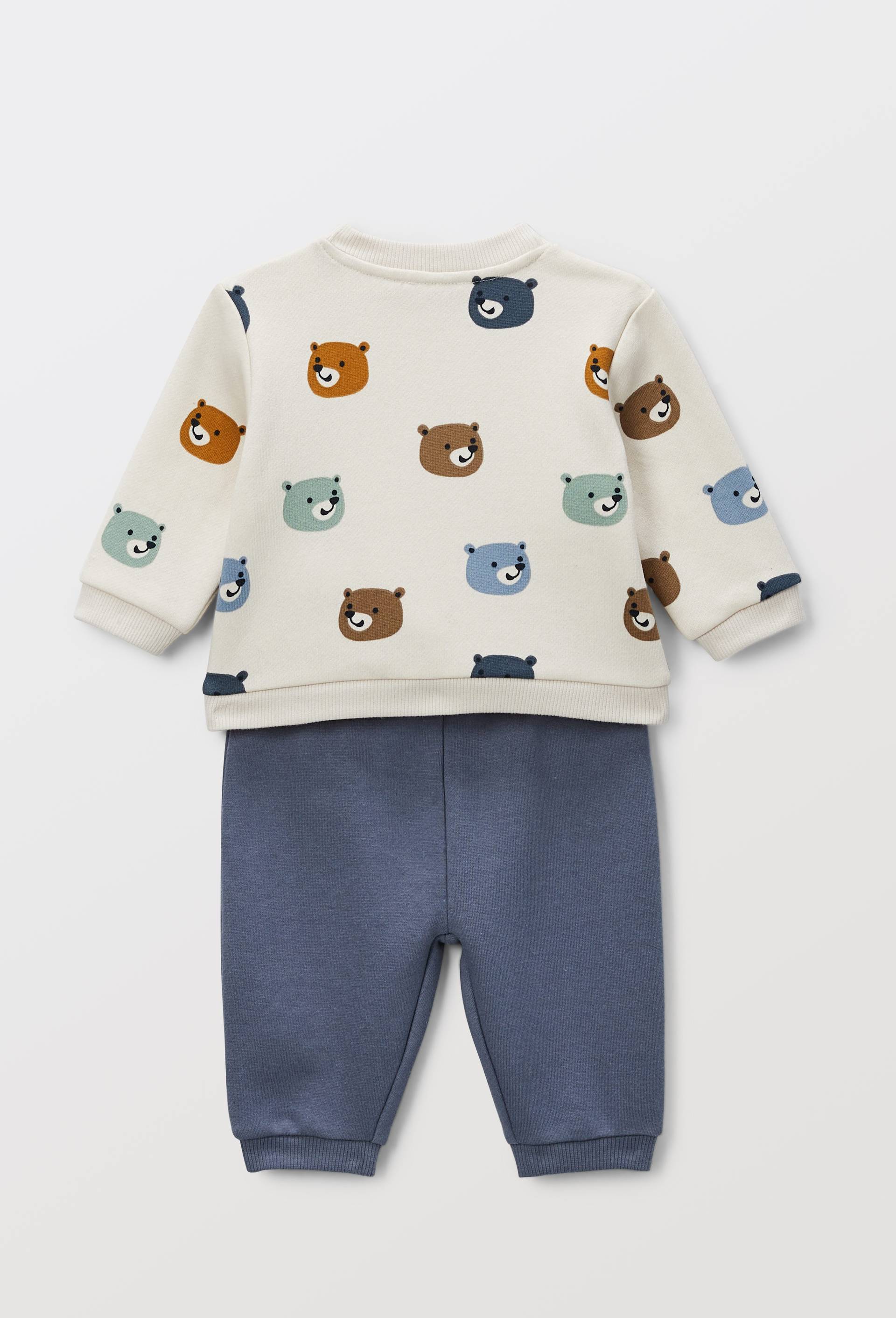 Ensemble en molleton imprim&eacute; en coton BIO GOTS, Beige clair, large image number 1