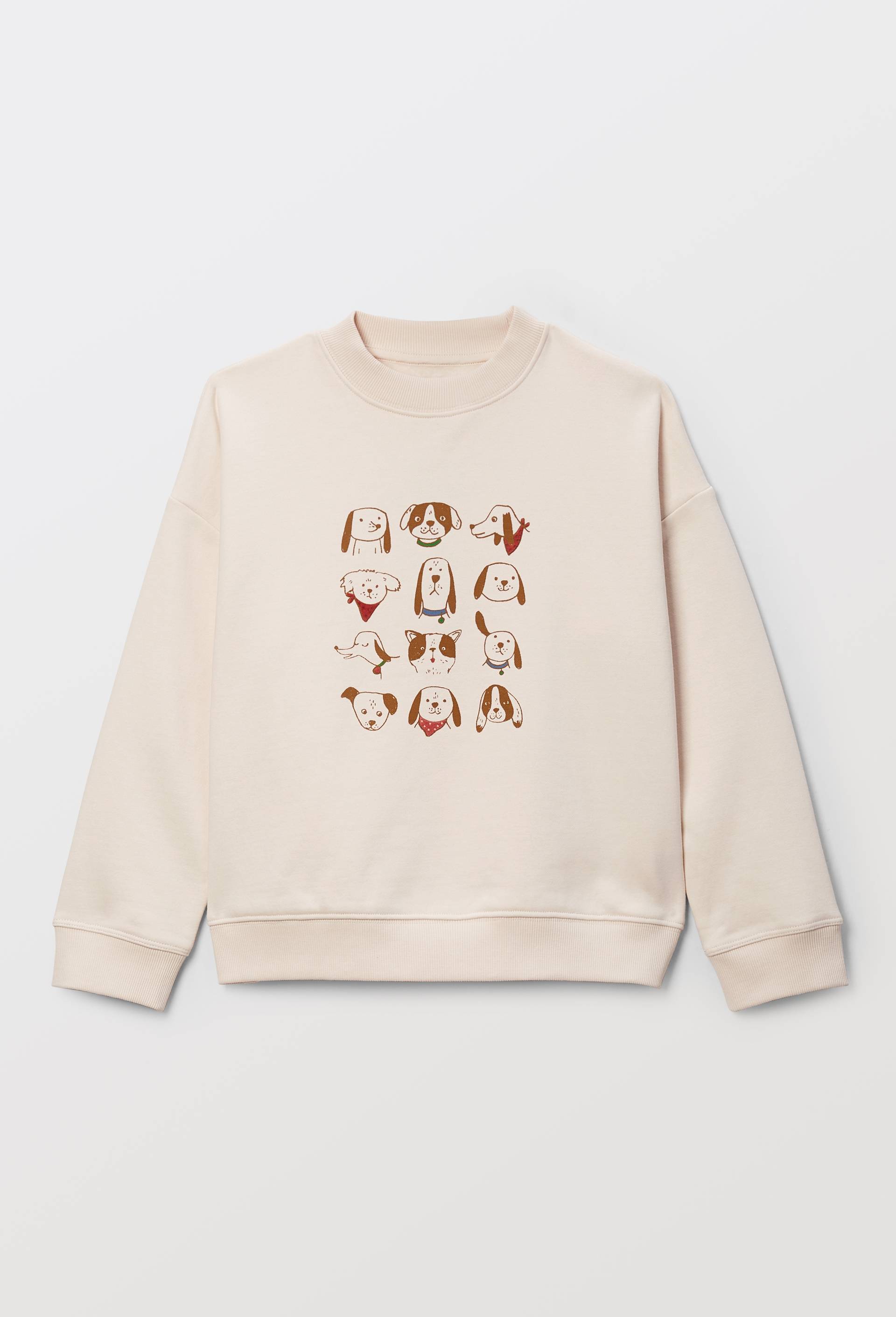 Sweat imprim&eacute; en coton BIO GOTS, Beige clair, large image number 1