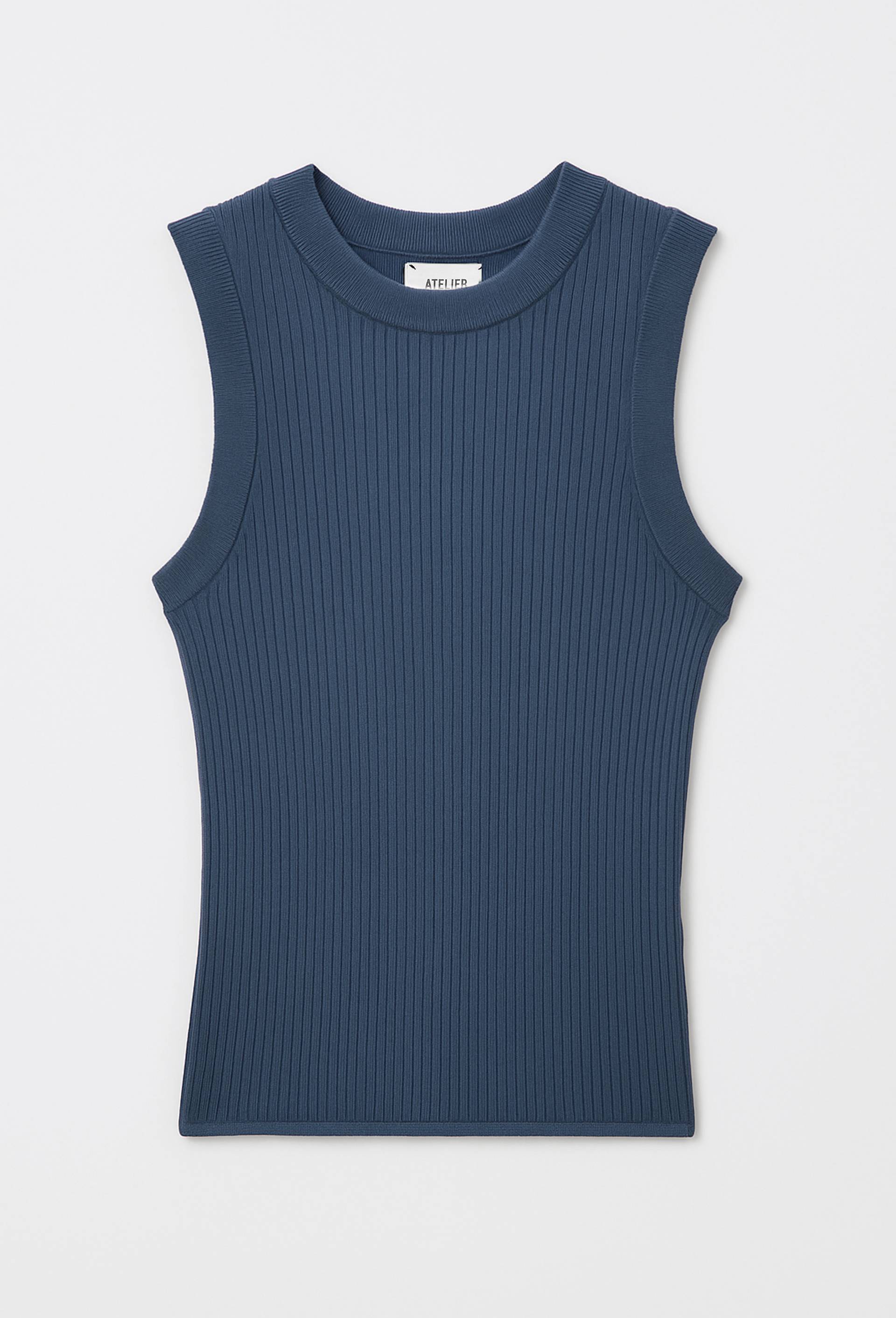Débardeur Misook Petite Noir à Rayures Bleues - Taille XXS - Neuf Avec étiquette - 100% Acrylique