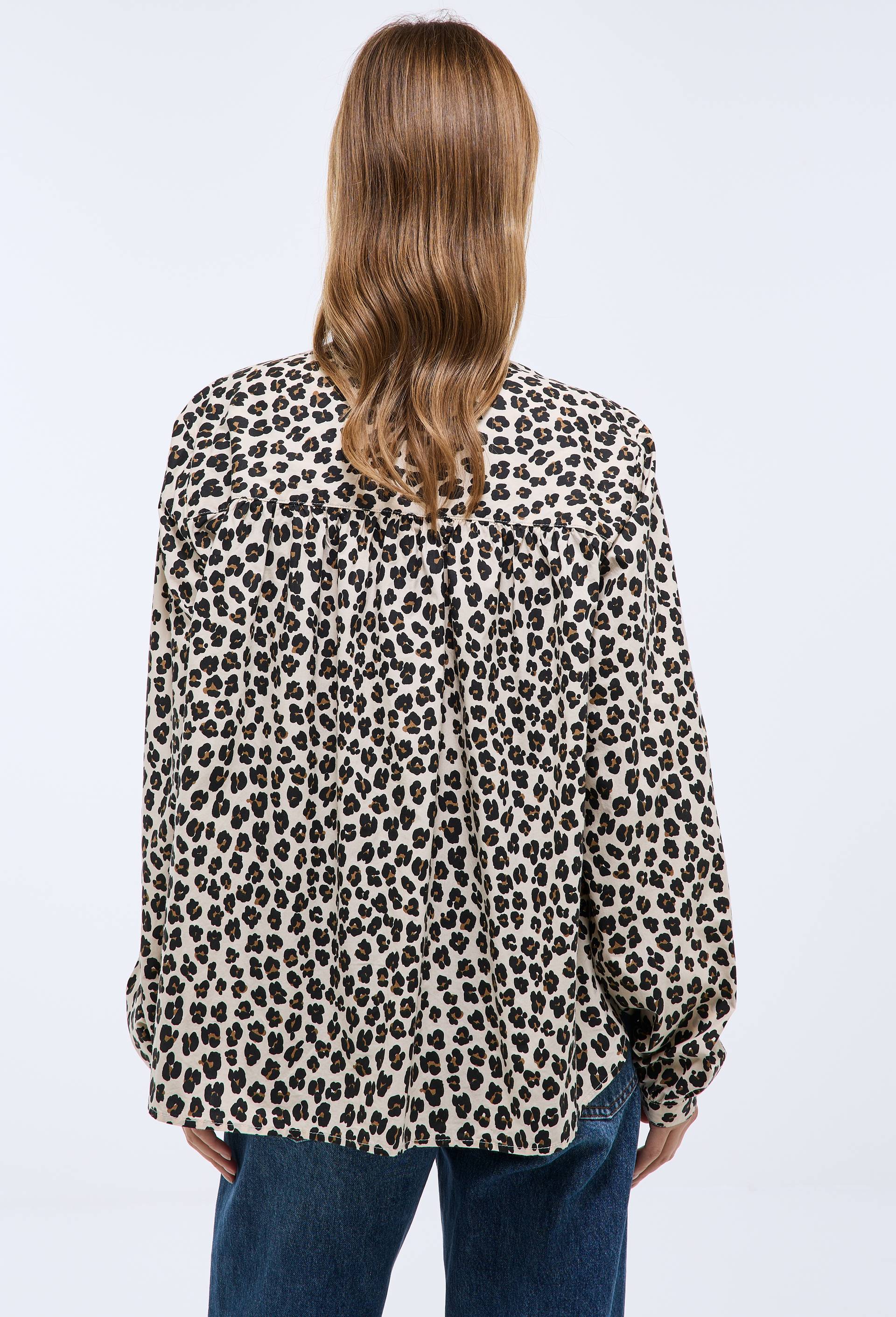 Blouse manches longues imprim&eacute;e en coton BIO GOTS, Beige clair, large image number 1