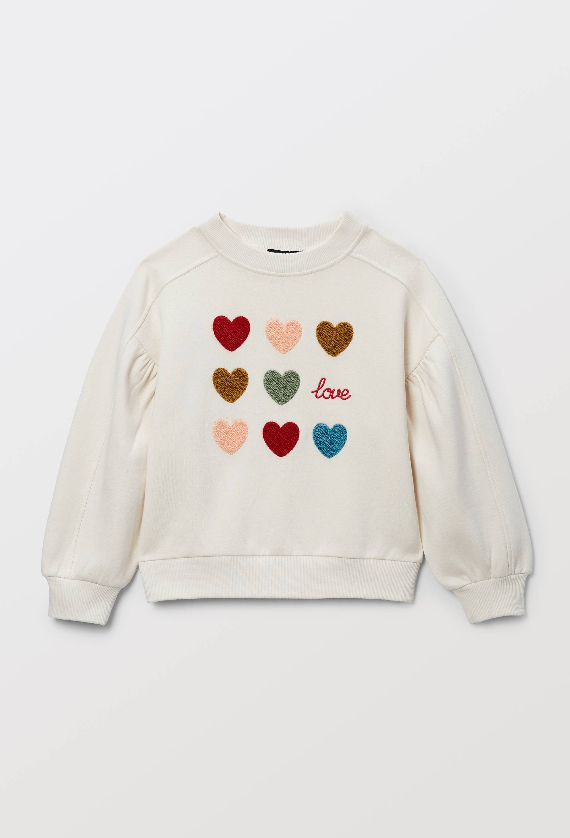 Sweat brod&eacute; en coton BIO GOTS, Beige clair, large image number 1.0