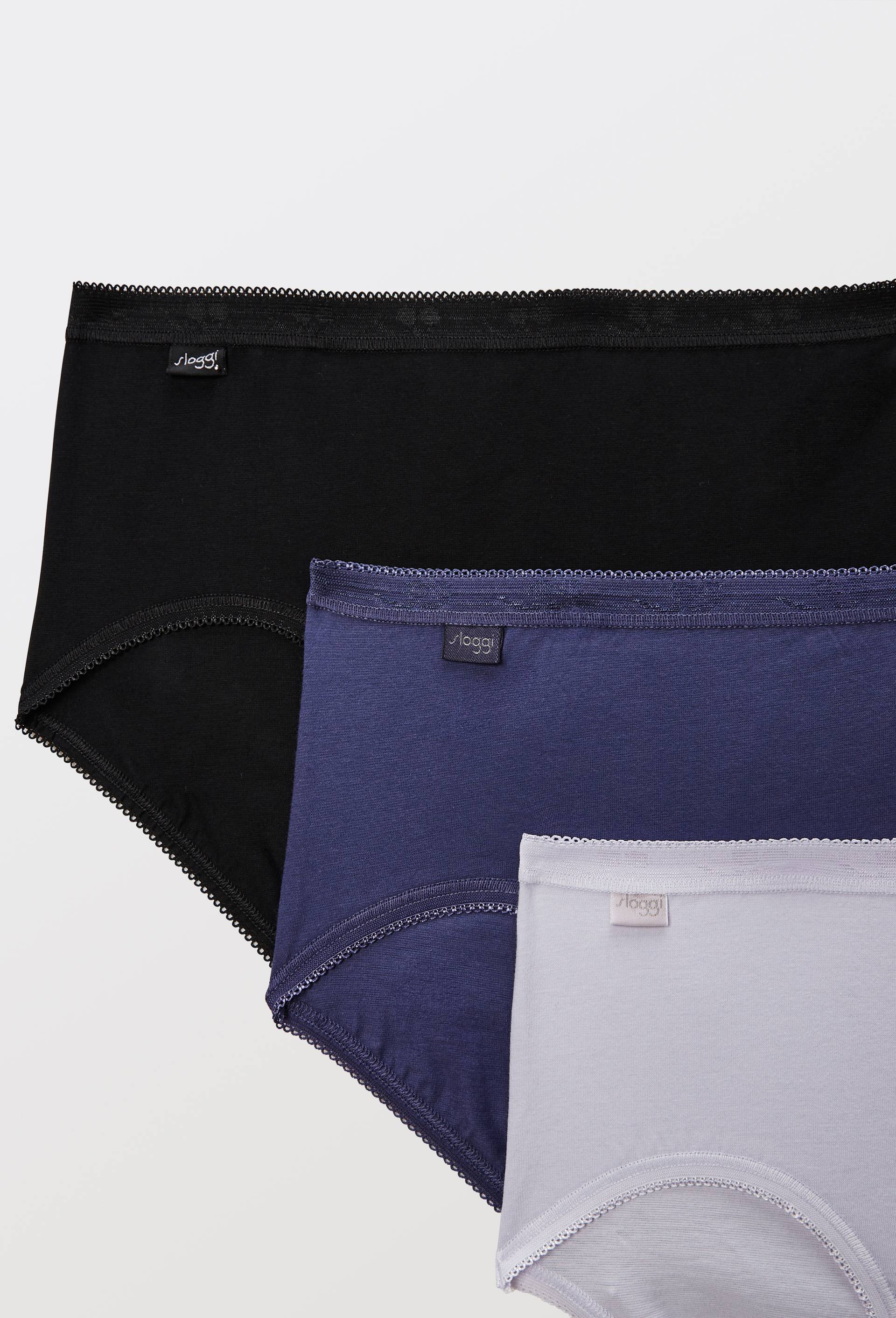 Lot de 3 culottes midi en coton Sloggi, Violet clair, large image number 2