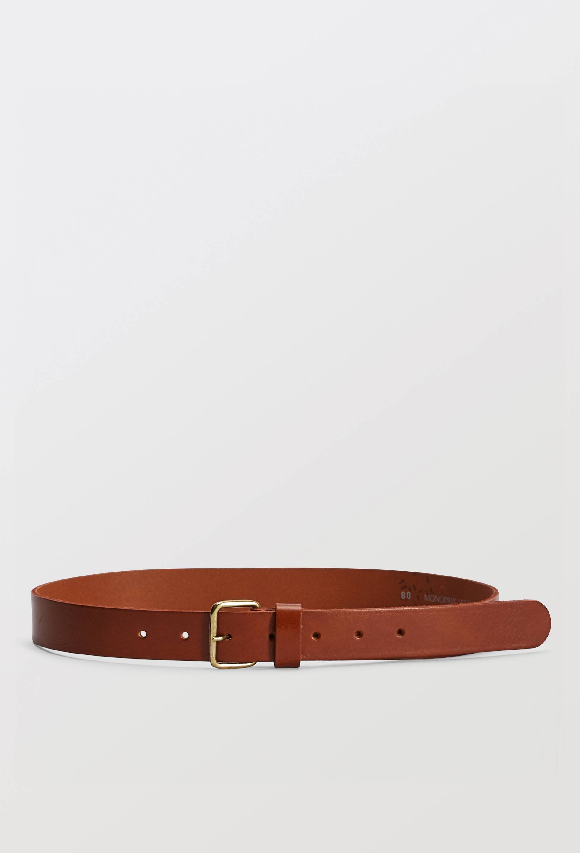 Ceinture 3 cm en cuir, Beige, large image number 0.0