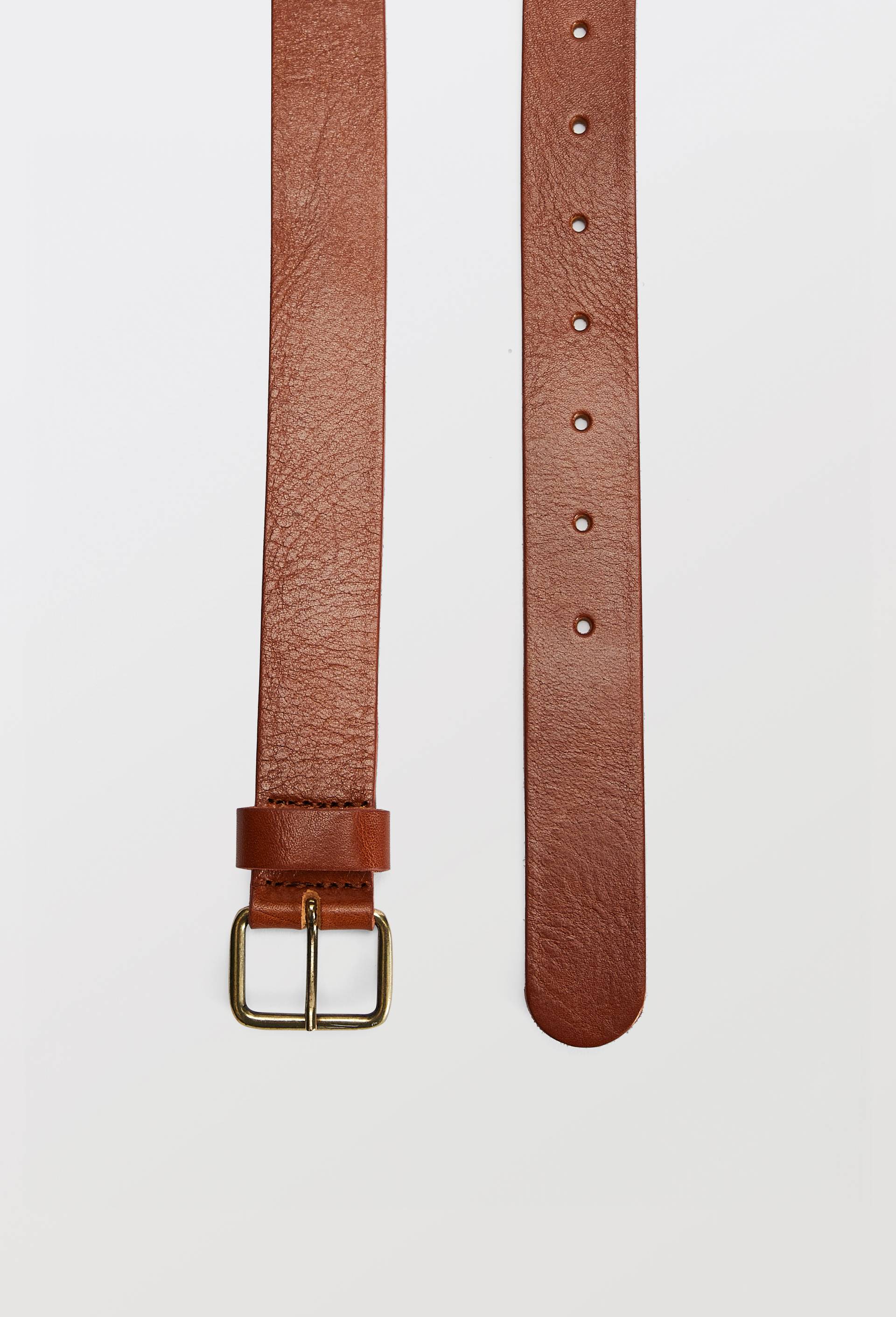 Ceinture 3 cm en cuir, Beige, large image number 1