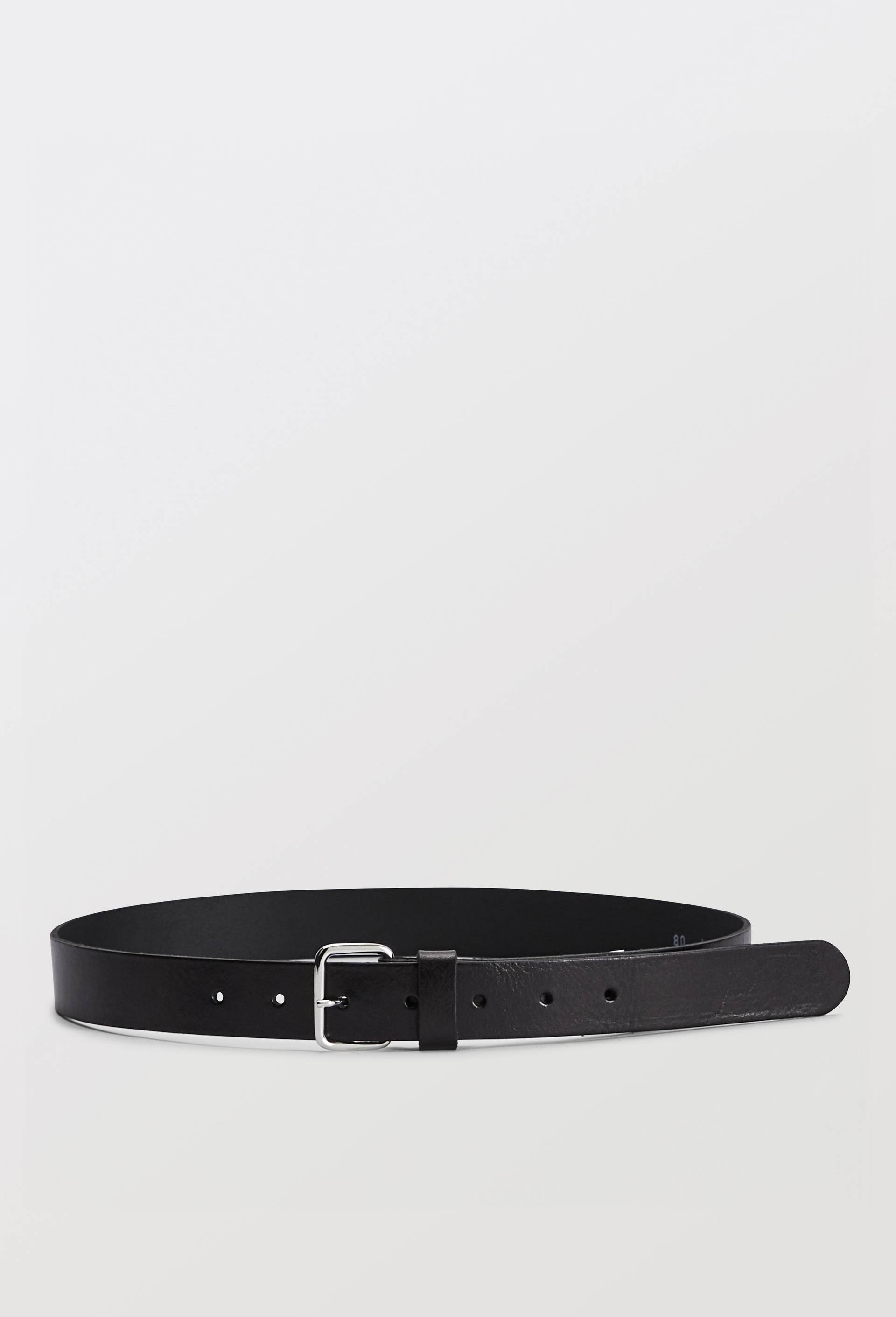 Ceinture 3 cm en cuir, Noir, large image number 0.0