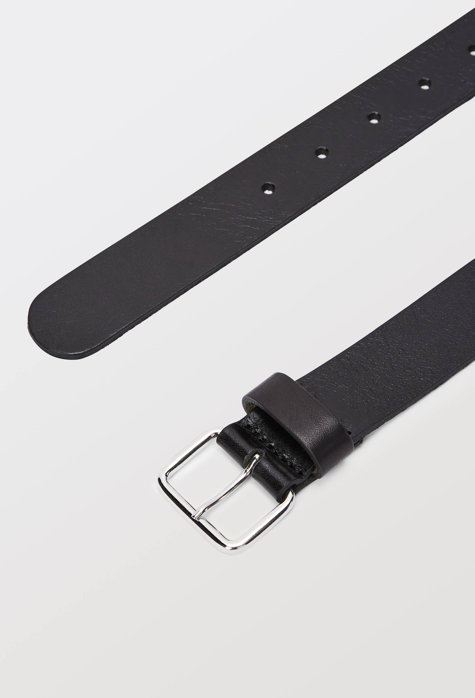 Ceinture 3 cm en cuir, Noir, large image number 2