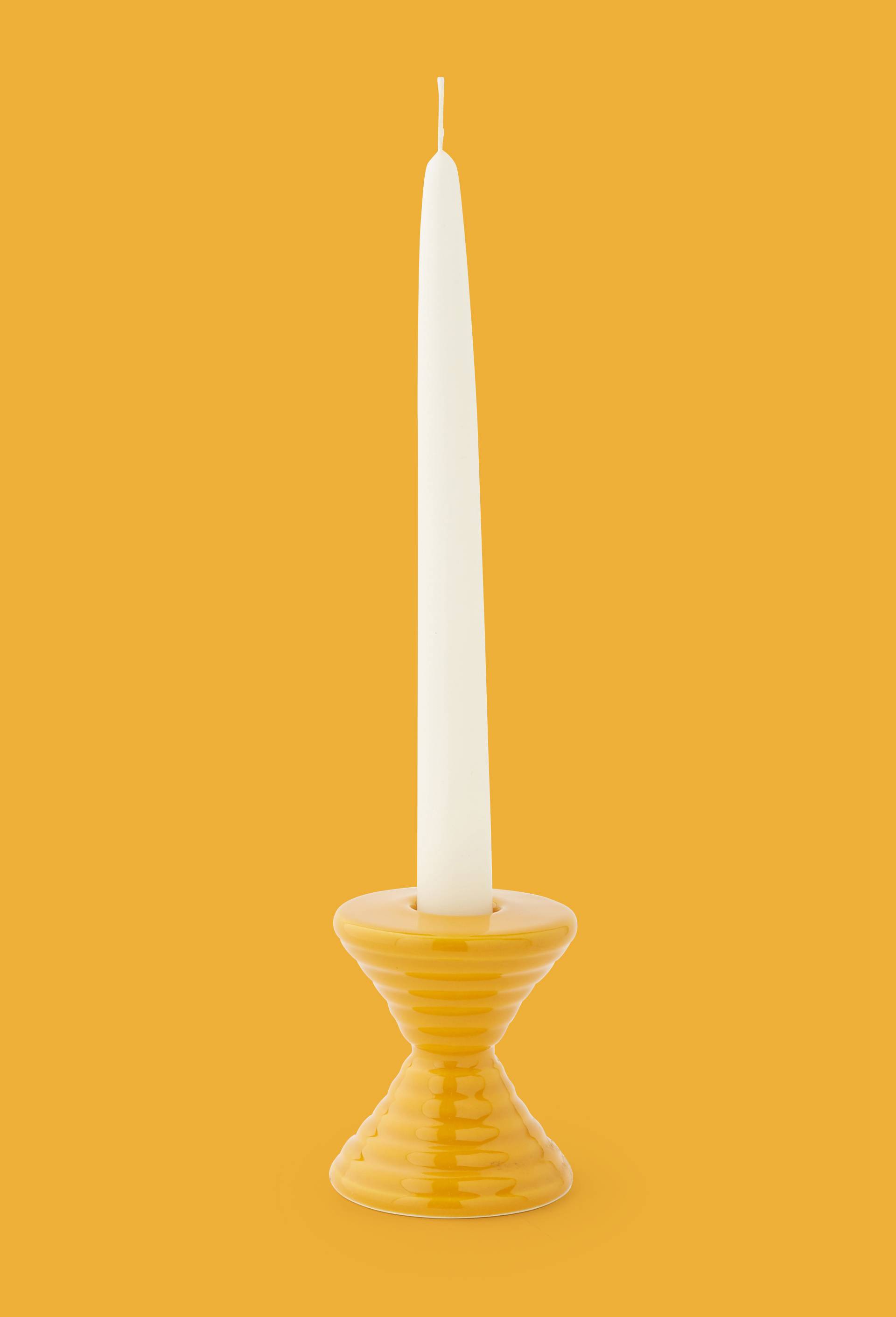 Bougeoir jaune Jean Pierre et Maryvonne Garrault, 8x7 cm - STUDIO PRISUNIC x MONOPRIX, Jaune, large image number 0